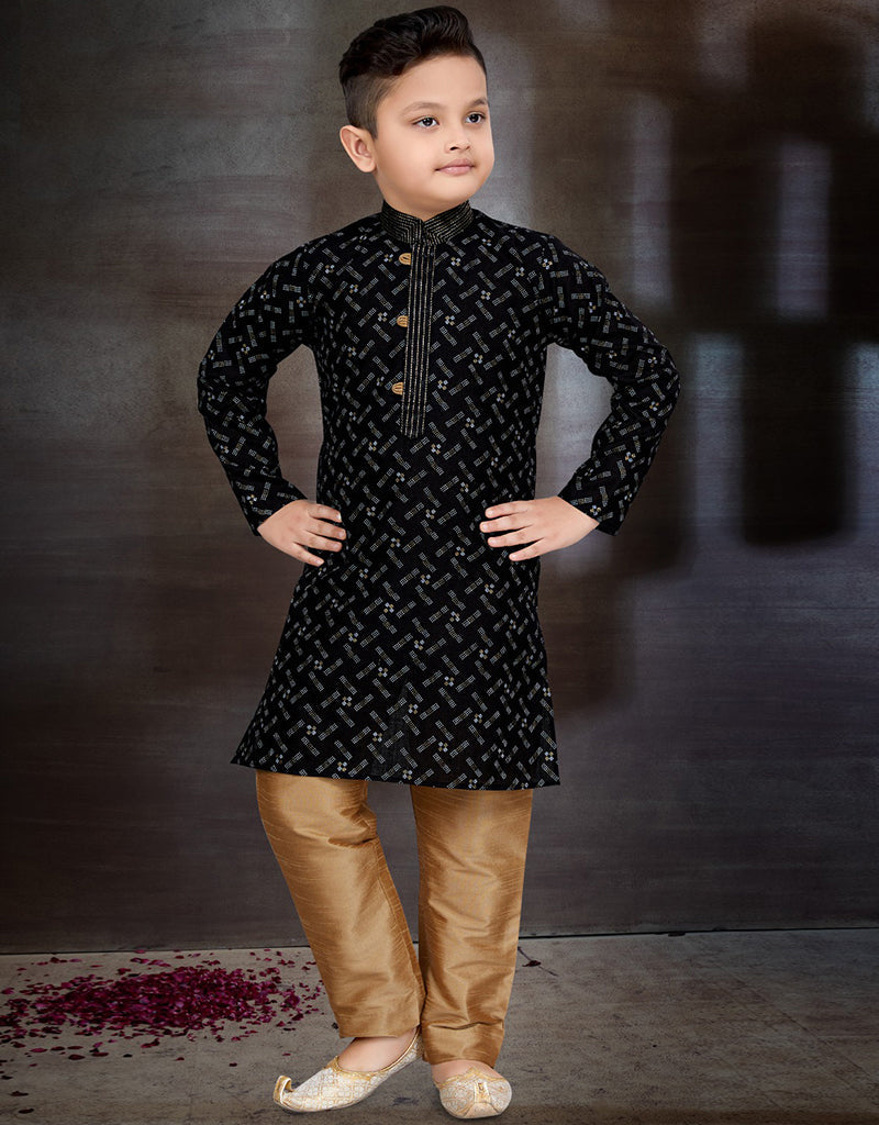 Black Cotton Kurta Pajama Set for Men - Comfortable Traditional Indian Outfit for Festivals, Weddings & Casual Wear