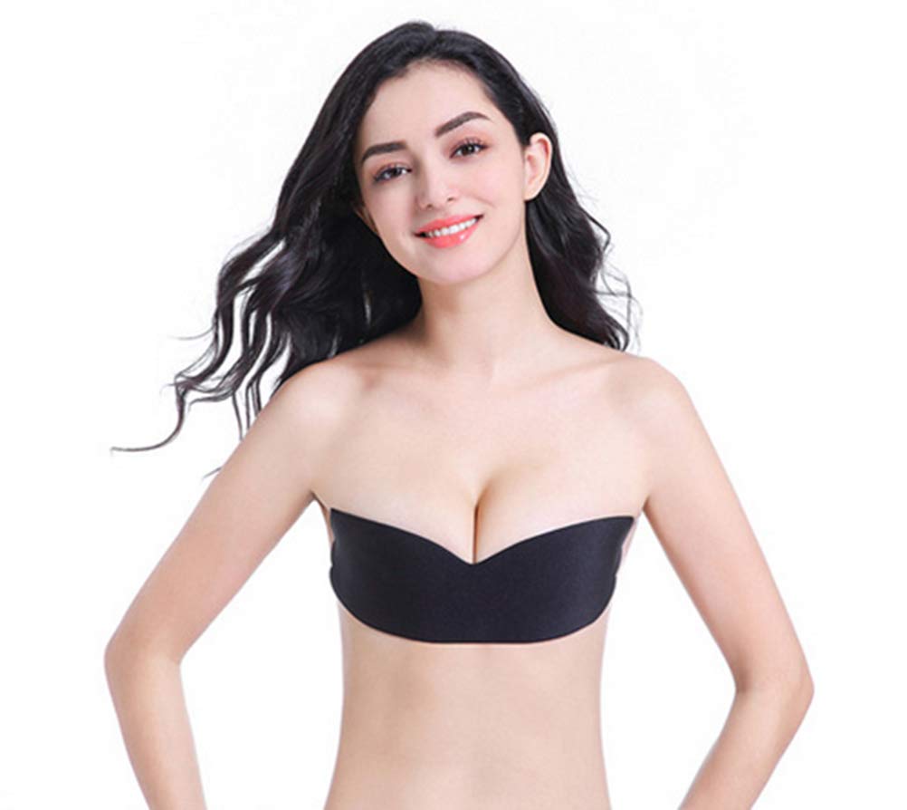 ONEMANGO Women's Strapless Push Up Bra - Seamless Invisible Underwire Bra for Wedding, Evening Gowns & Formal Wear