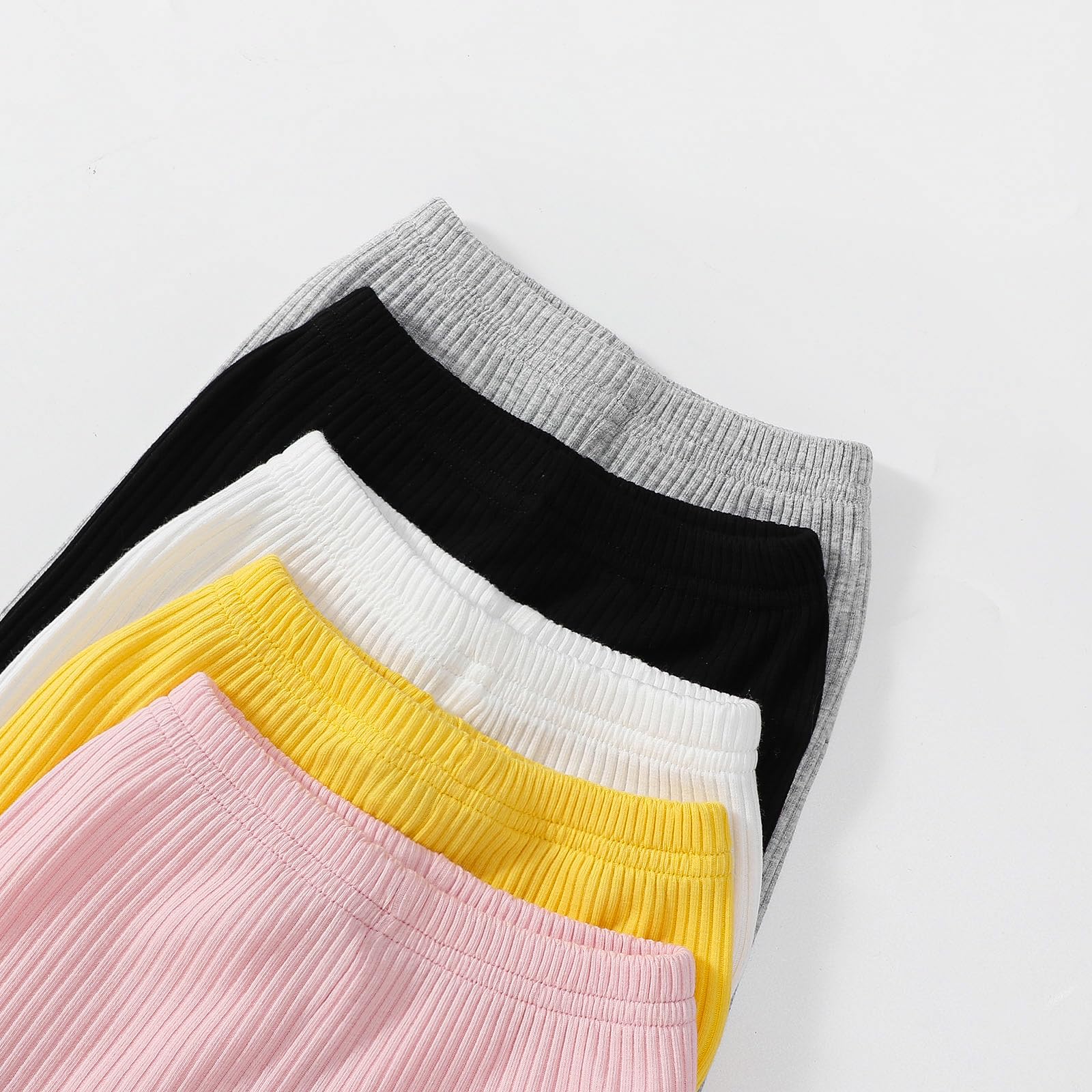 **5-Pack Stretchy Flare Pants with Ruffle Trim for Toddler & Baby Girls - Soft Fleece Leggings for Playtime, Daycare & Winter Outfits**