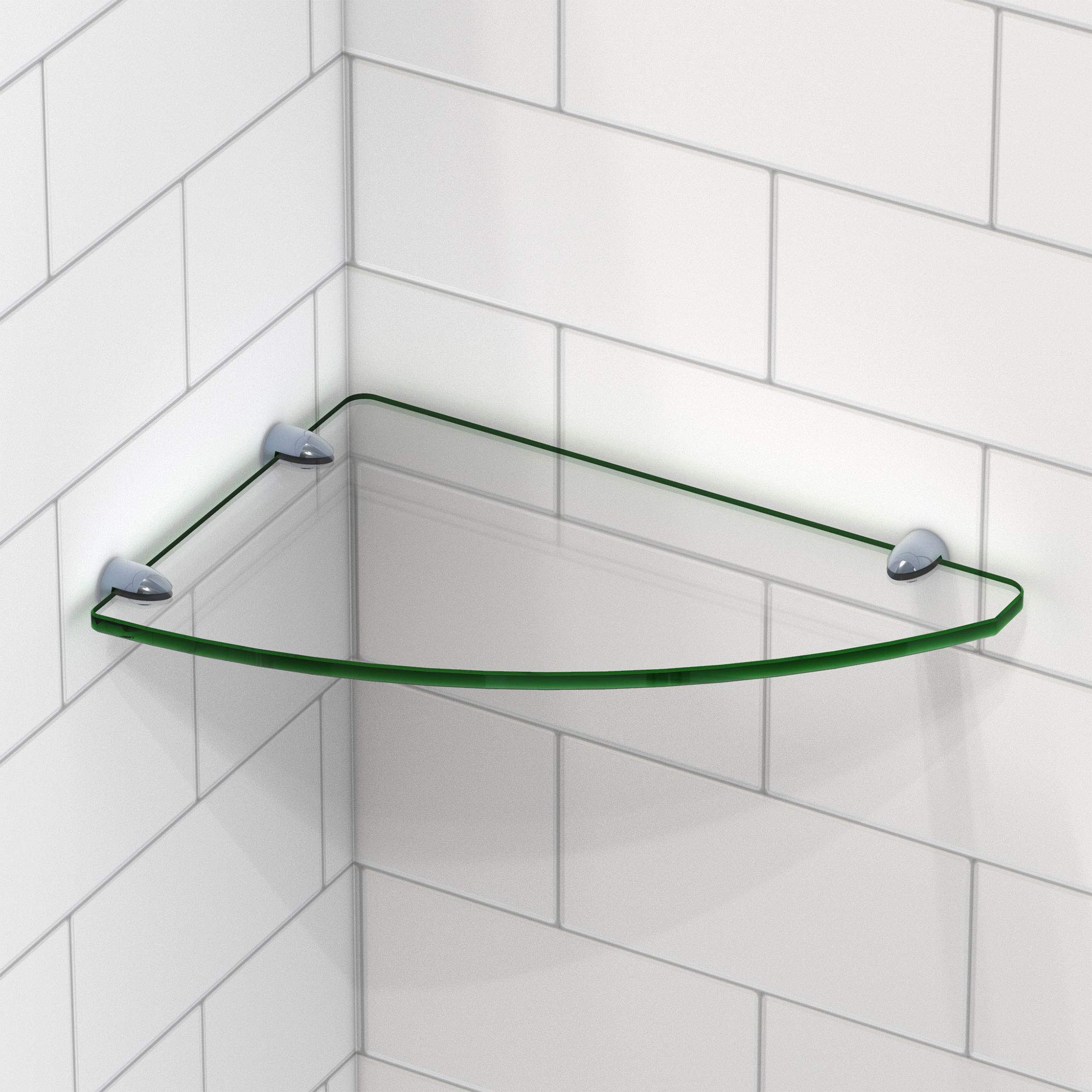 DreamLine 12 x 8 Inch Corner Glass Shelf in Oil Rubbed Bronze - Perfect for Bathroom, Shower, and Kitchen Storage Organization