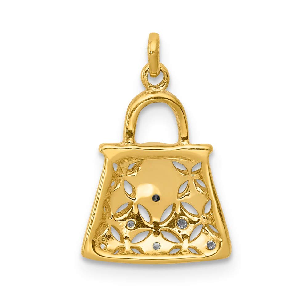 14K Gold Diamond Purse Charm - Elegant Handbag Accessory for Women | Perfect for Gifts, Parties & Everyday Luxury