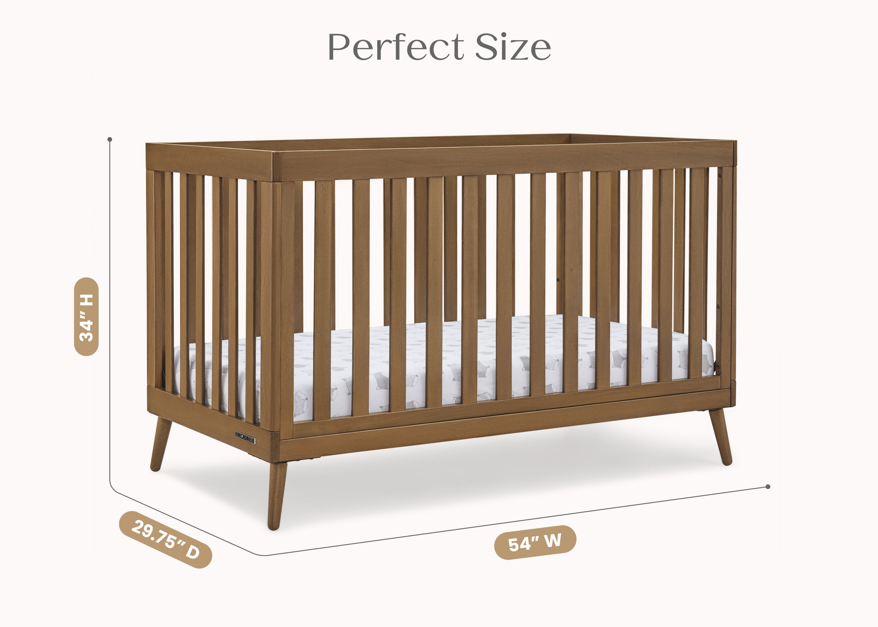 Essex 4-in-1 Convertible Baby Crib - Toddler Bed, Daybed & Full-Size Bed Conversion - Safe Nursery Furniture for Newborns & Kids - Perfect for Bedrooms, Daycare & Guest Rooms