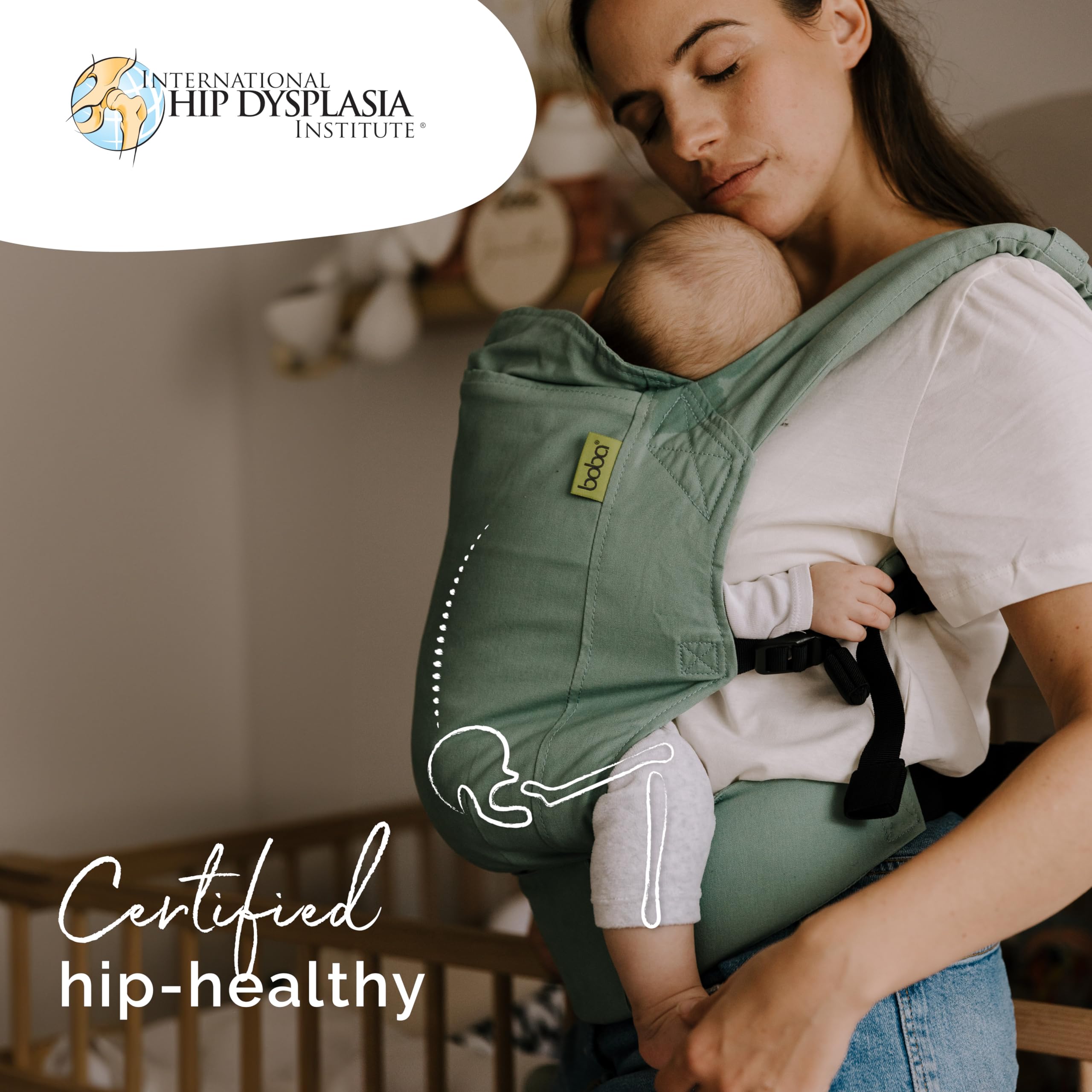 Boba Baby Carrier Classic - Ergonomic Front & Back Baby Carrier for Newborns to Toddlers (7-45 lbs) | Adjustable, Hands-Free Infant Sling | Perfect for Hiking, Shopping & Travel (Sage Green)