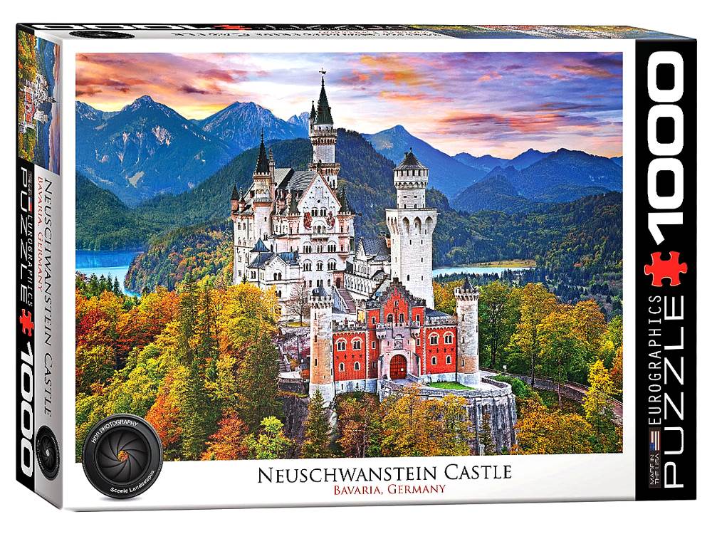 Eurographics 1000-Piece Jigsaw Puzzle - Neuschwanstein Castle in Bavaria - Perfect for Family Game Night & Home Decor