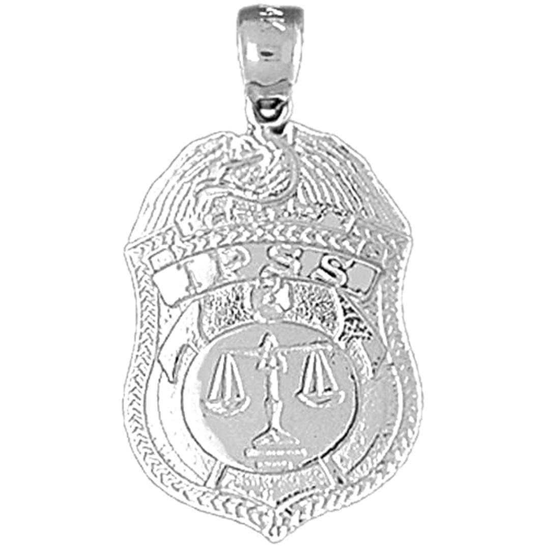 IPPS Badge Pendant | 925 Sterling Silver Police Badge Replica - 29mm for Law Enforcement Collectors & Cosplay