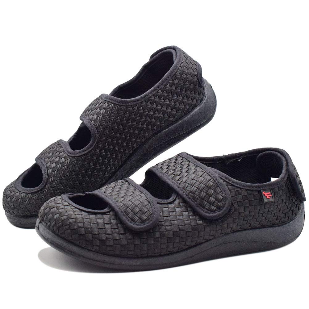 W&LESVAGO Women's Diabetic Slippers - Adjustable Edema Sandals for Swollen Feet, Extra Wide Comfort Footwear, Orthopedic Shoes for Elderly - Perfect for Home, Hospital & Post-Surgery Recovery