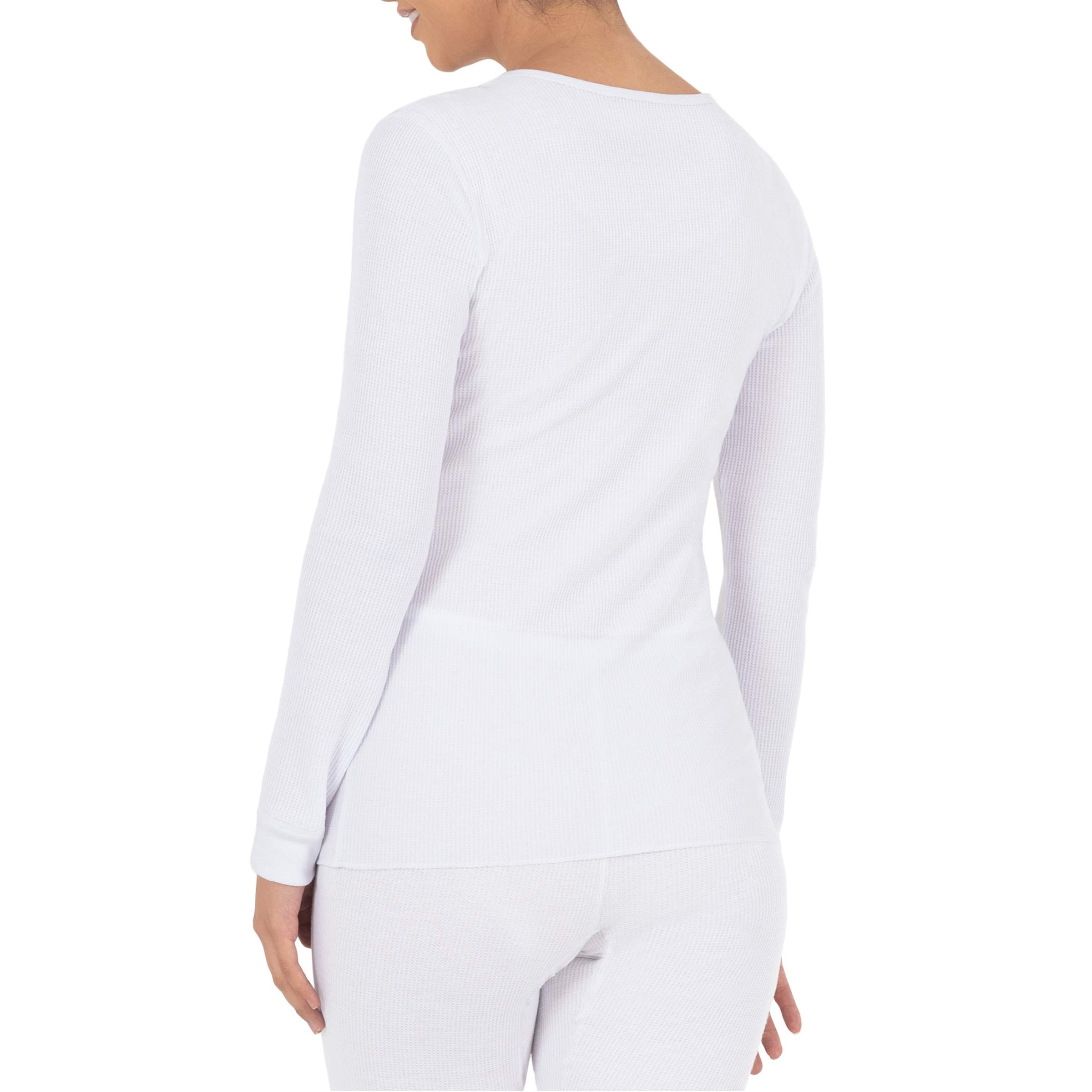 Fruit of the Loom Women's Micro Waffle Thermal V-Neck Long Sleeve Shirt - Soft & Warm Winter Base Layer for Layering, Casual Wear & Outdoor Activities