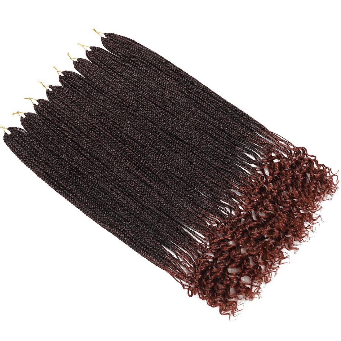 144 Strands Goddess Crochet Box Braids with Curly Ends - 30 Inch Pre-Looped Synthetic Hair Extensions - 8 Pack Curly Crochet Braids for Black Women - Perfect for Protective Styles, Everyday Wear & Special Occasions