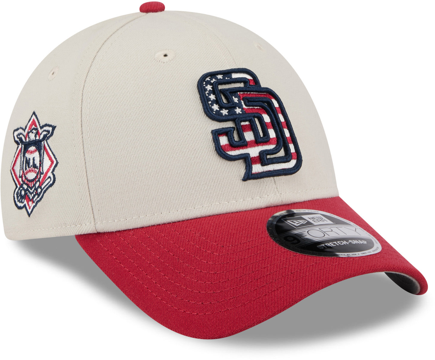 San Diego Padres New Era 9Forty MLB 2024 July 4th Team Baseball Cap - Adjustable Snapback Hat for Men & Women - Perfect for Baseball Games, Fourth of July Celebrations & Casual Wear