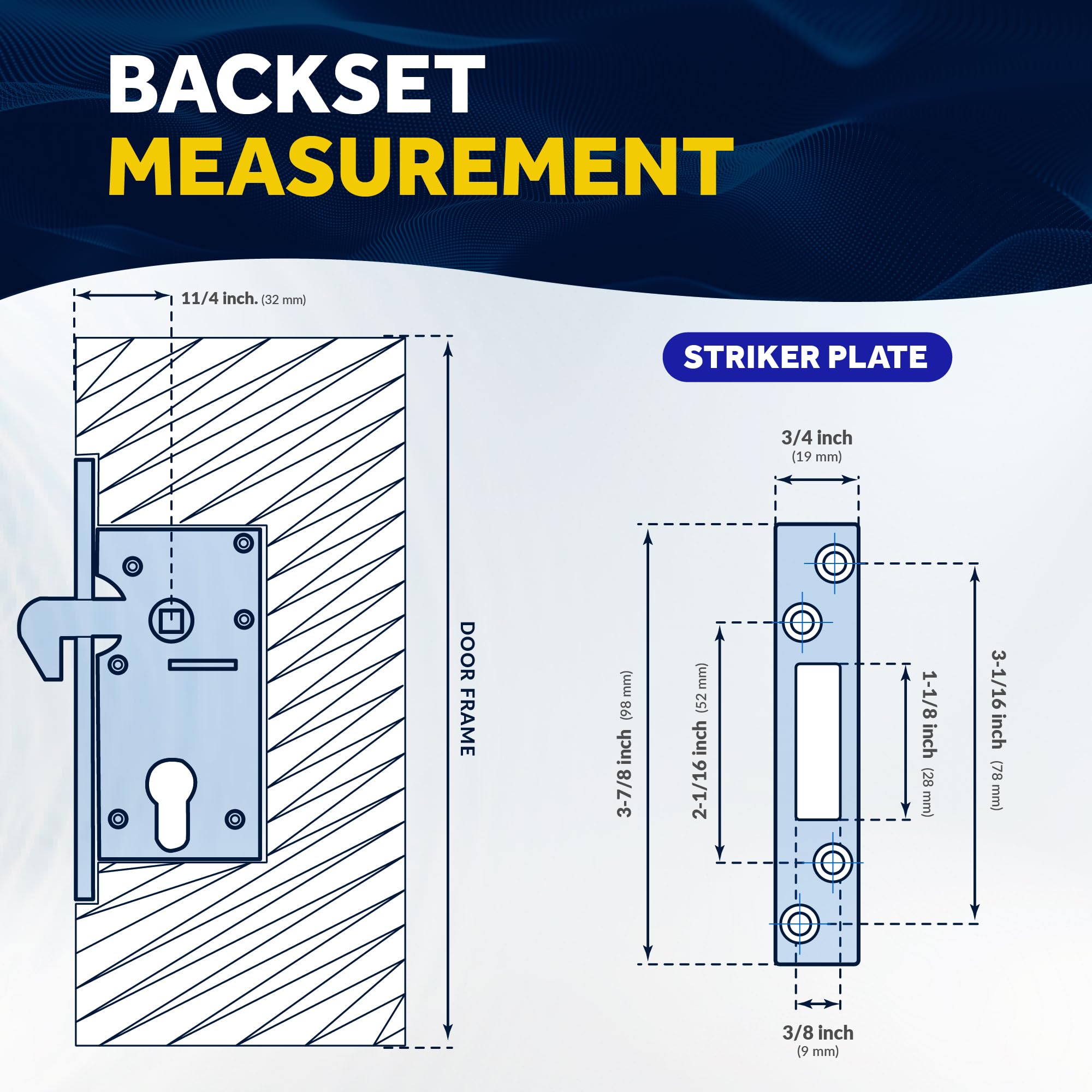 Five Oceans Heavy-Duty Stainless Steel Mortise Lock Set FO2240 - Marine Grade Door Handle with 3 Keys for Interior & Exterior Doors | Perfect for Boats, Kayaks, and Home Security