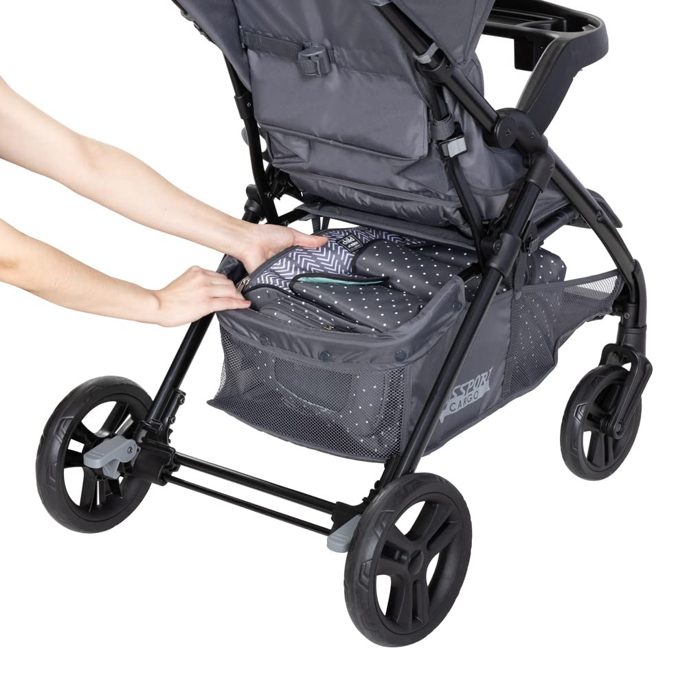 Baby Trend Passport® Cargo Stroller Travel System with EZ-Lift™ PLUS Infant Car Seat - Lightweight Compact Stroller for Travel & Everyday Use, Grey Bamboo | Perfect for Airports, Shopping & Family Outings