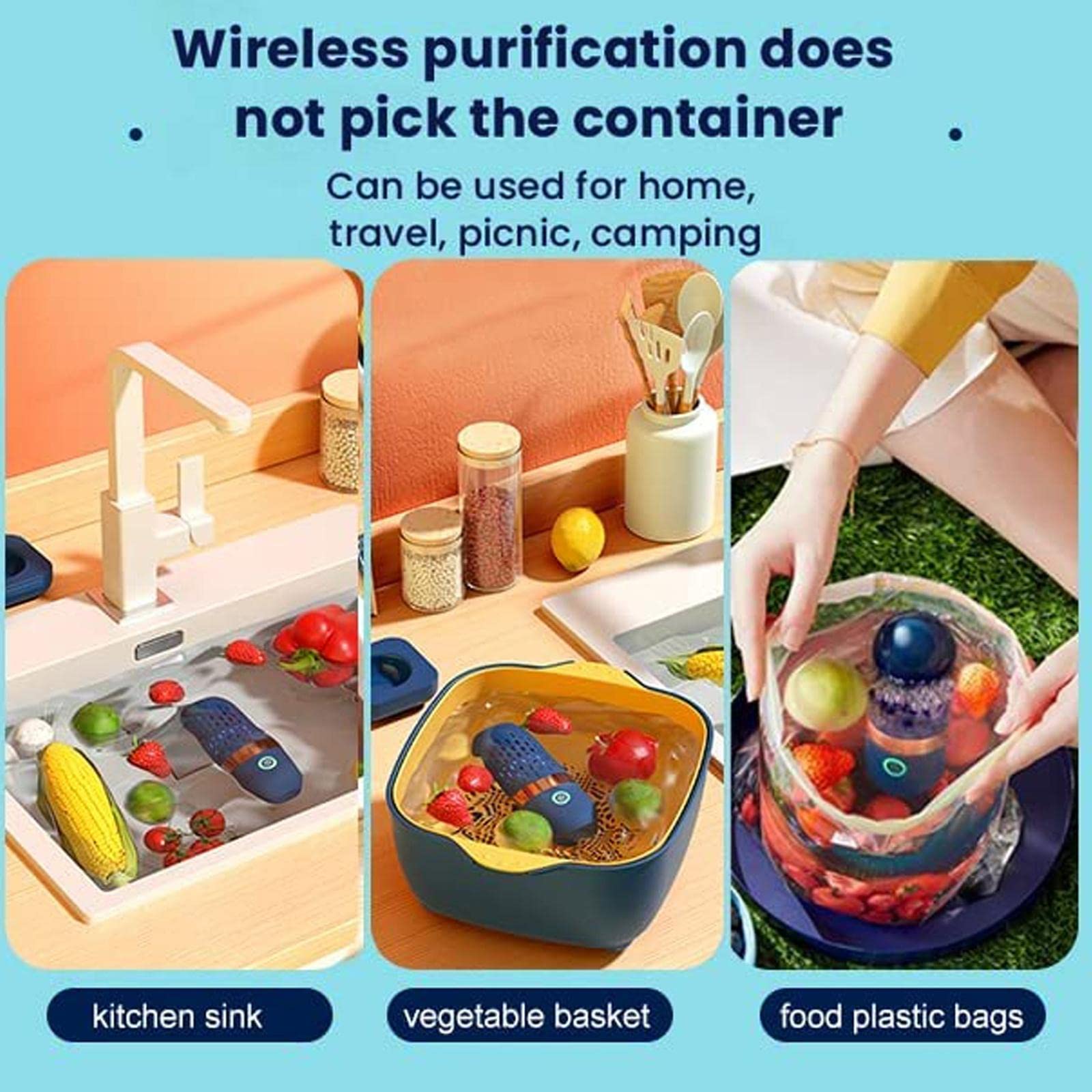 RANRAO Fruit and Vegetable Washing Machine - Electric Fruit Purifier & Cleaner for Fresh Produce | Waterproof Kitchen Appliance for Washing Berries, Leafy Greens, and Organic Fruits | Perfect for Home, Restaurant, and Healthy Lifestyle