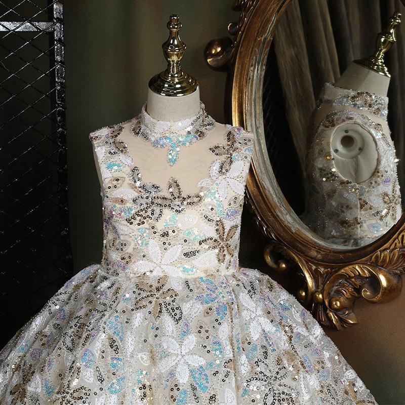 Sparkly Sequins Baby Girl Pageant Dress - Elegant Toddler Ball Gown for Birthday Parties, Pageants & Special Occasions | Perfect for Photoshoots, Weddings & Holiday Events