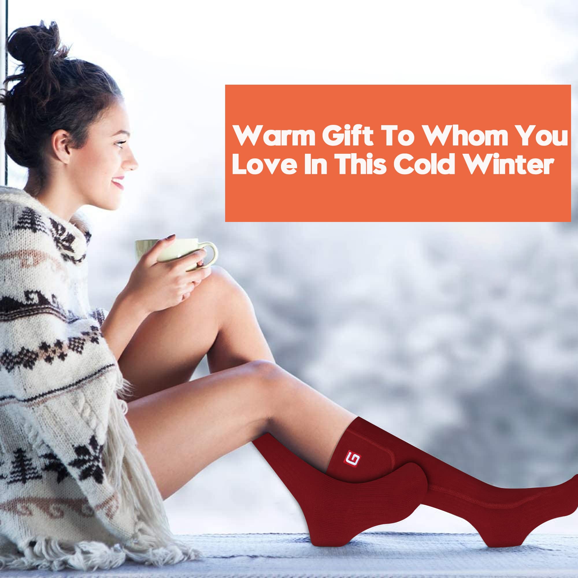 Rechargeable Electric Heated Socks for Men & Women - Battery Powered Winter Warm Thermal Socks for Skiing, Hunting, Hiking & Outdoor Activities - Perfect for Cold Weather Adventures & Extreme Sports