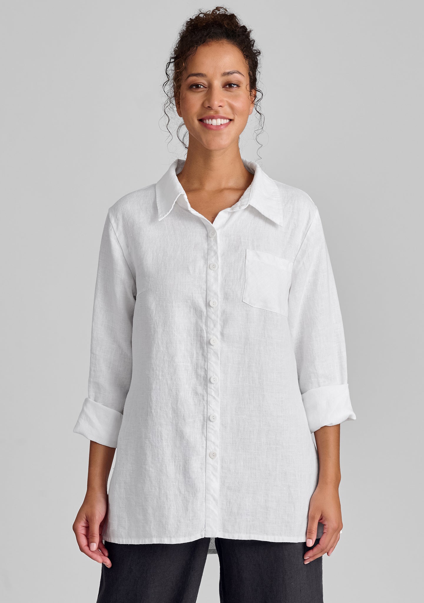Stylish Bias Back Linen Shirt for Women - Breathable & Comfortable Summer Blouse - Perfect for Casual Outings & Beach Vacations - FINAL SALE