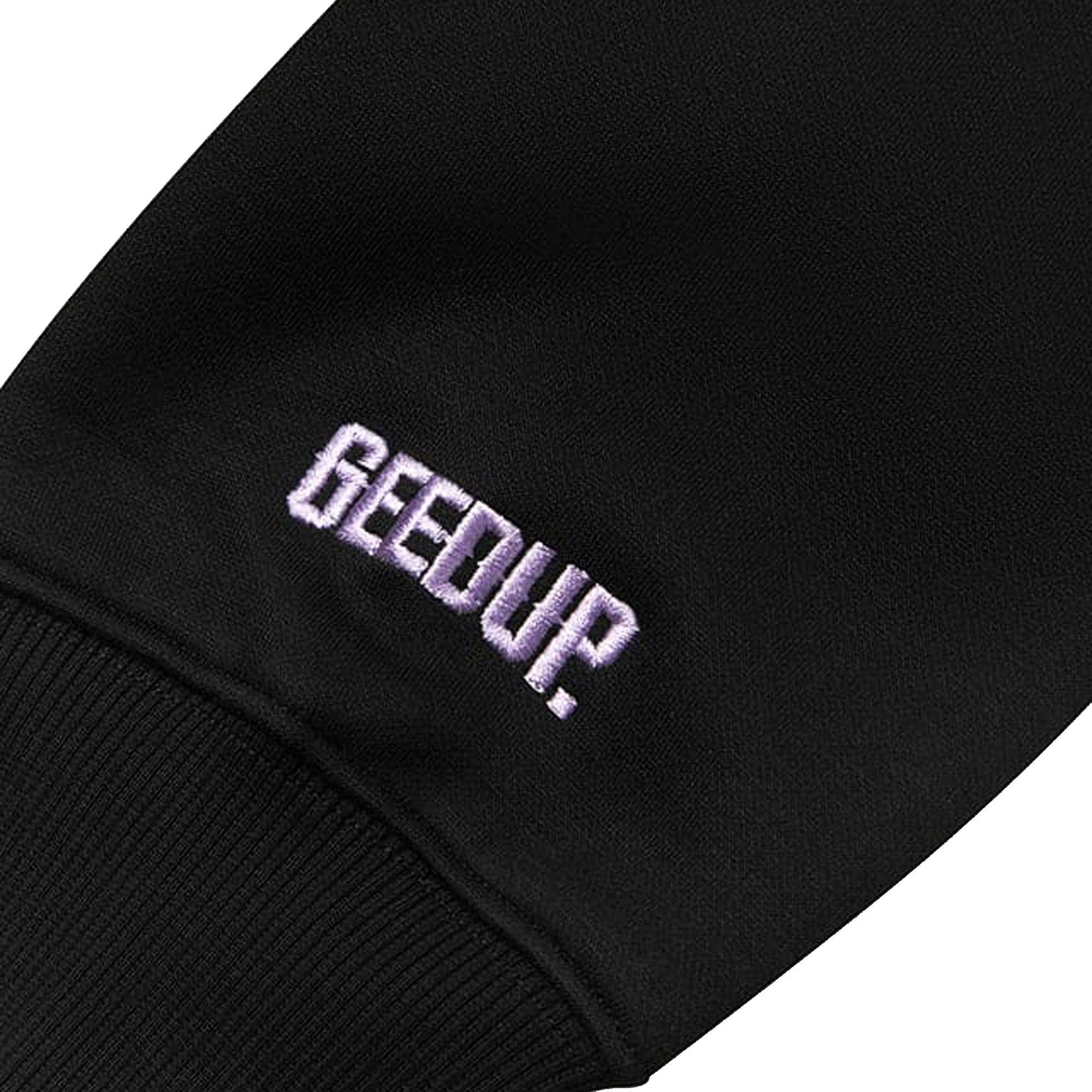 Geedup Handstyle Hoodie - Black & Lavender Pullover Sweatshirt for Men & Women | Streetwear Fashion, Casual Wear, Gym & Lounge Comfort (2024 Collection)