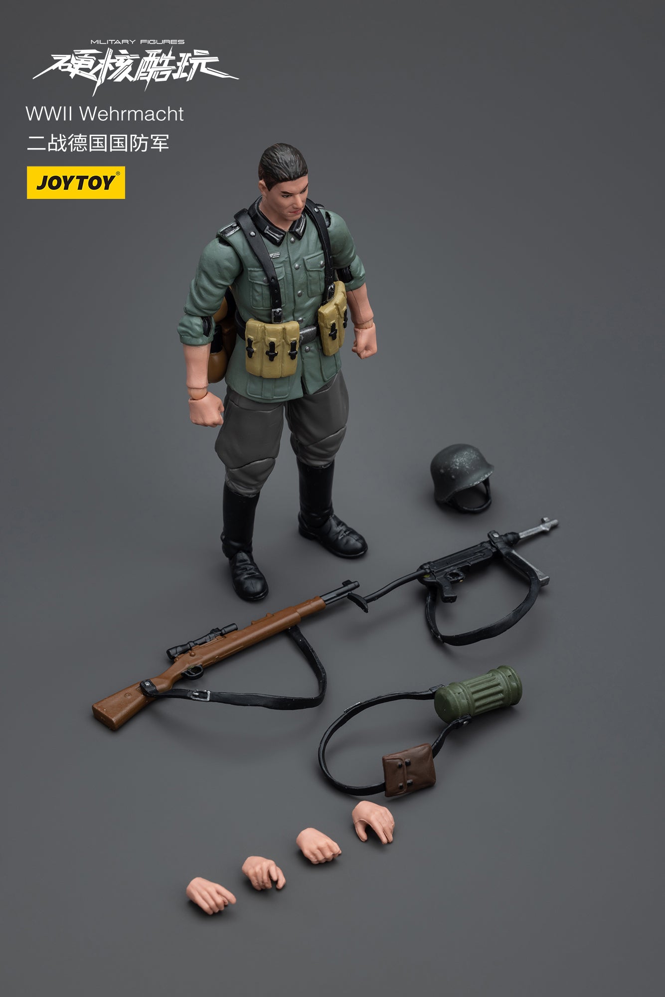 1/18 JOYTOY 3.75 Inch WWII Military Action Figures - German Wehrmacht, Soviet Red Army & US Army Soldiers - Collectible Toy Soldiers for War Games, Dioramas & Display
