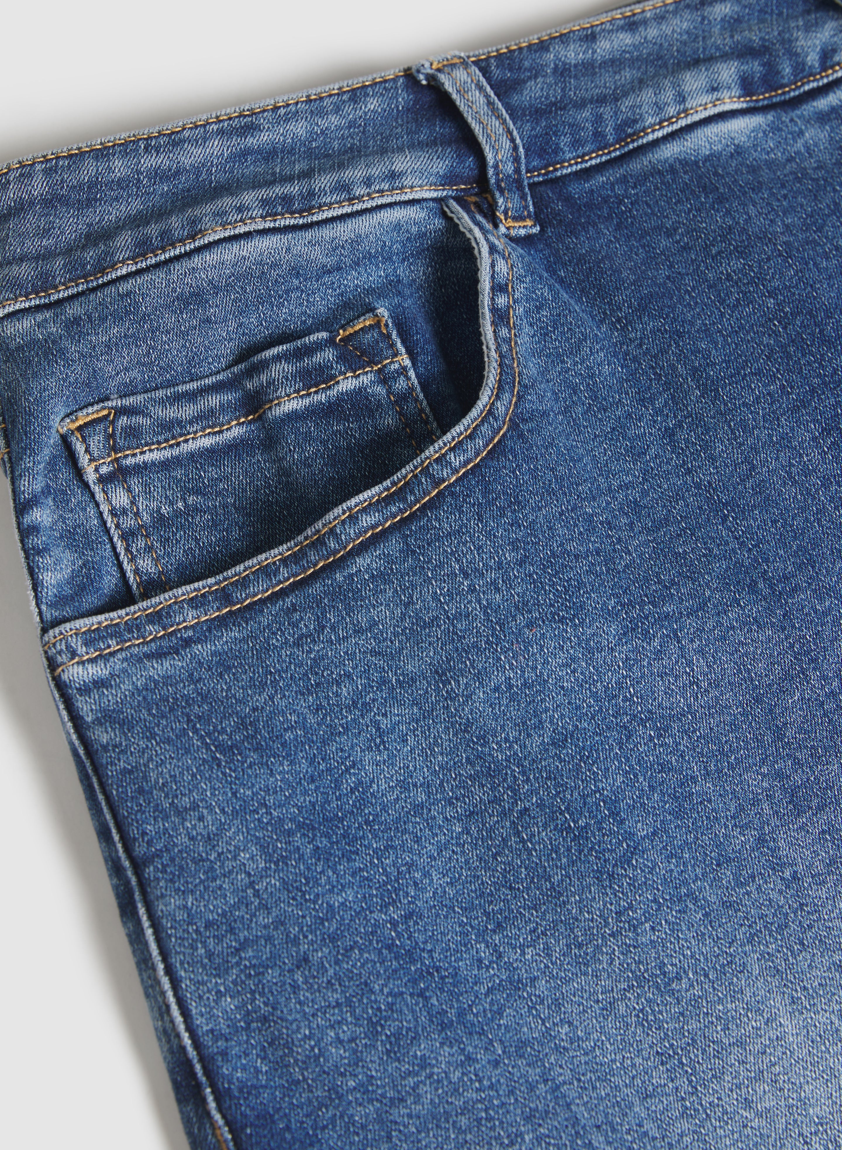 Stylish High Waist Denim Midi Skirt for Women - Vintage Blue Jeans Skirt with Pockets | Perfect for Casual Outfits, Office Wear & Date Nights