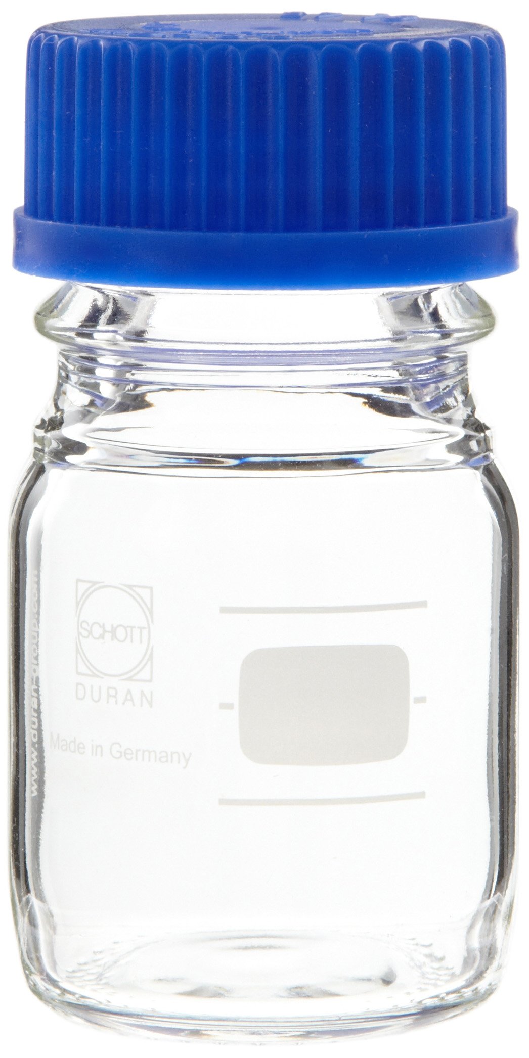 Schott Media Storage Bottle 1000mL (1L) with Blue Cap & GL-45 GPI Thread - Case of 10 - Laboratory Glass Bottles for Chemical Storage, Media Preparation & Scientific Research
