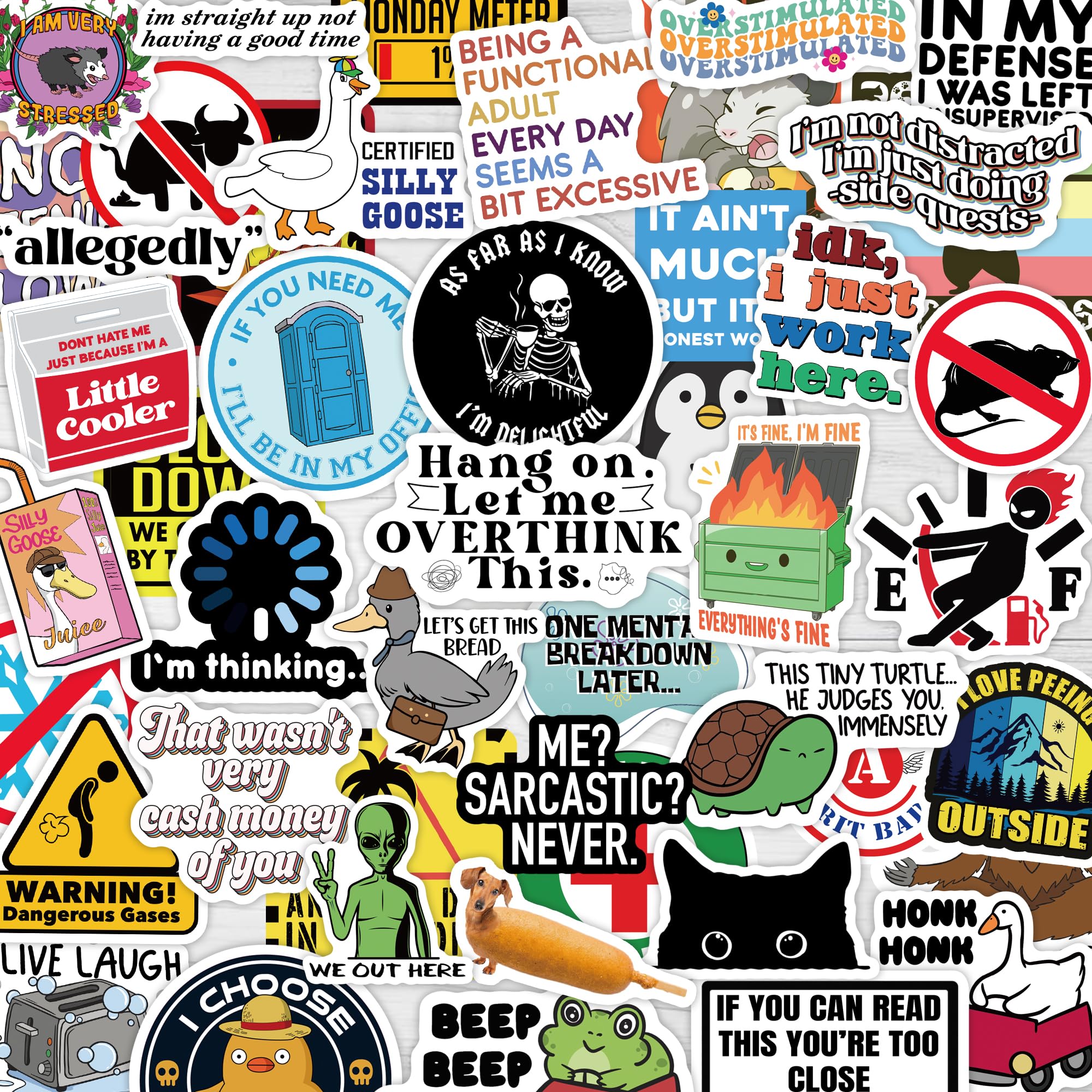 200 Pcs Funny Adult Stickers - Dirty Meme Waterproof Decals for Water Bottles, Laptops, Hard Hats & Scrapbooking - Sarcastic Humor for Office, School & DIY Projects