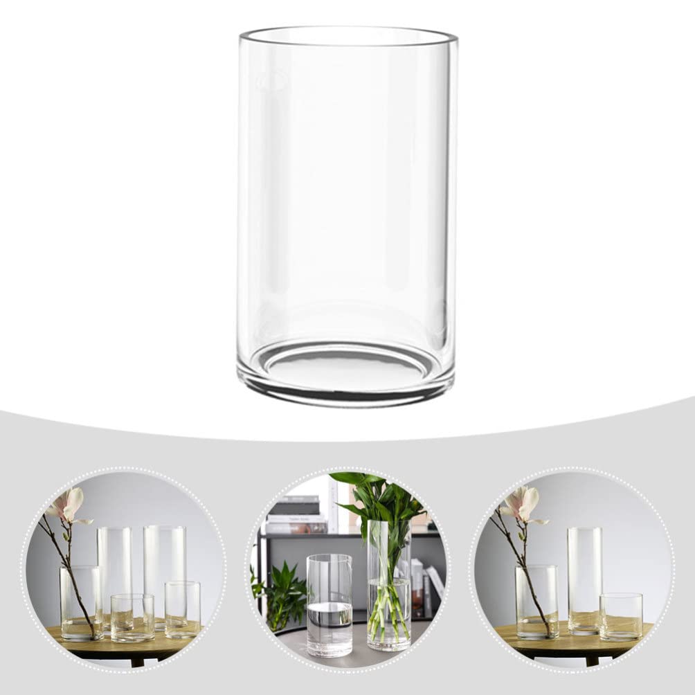 VICASKY Clear Glass Vase for Plants and Flowers - Transparent Floral Holder, Wedding Centerpiece, Bookshelf Decor - Perfect for Home, Office, and Event Decorations