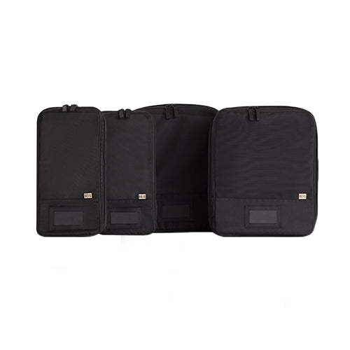 4-Piece Black Compression Packing Cubes for Travel Organizer | Perfect for Suitcase, Backpack & Carry-On Luggage