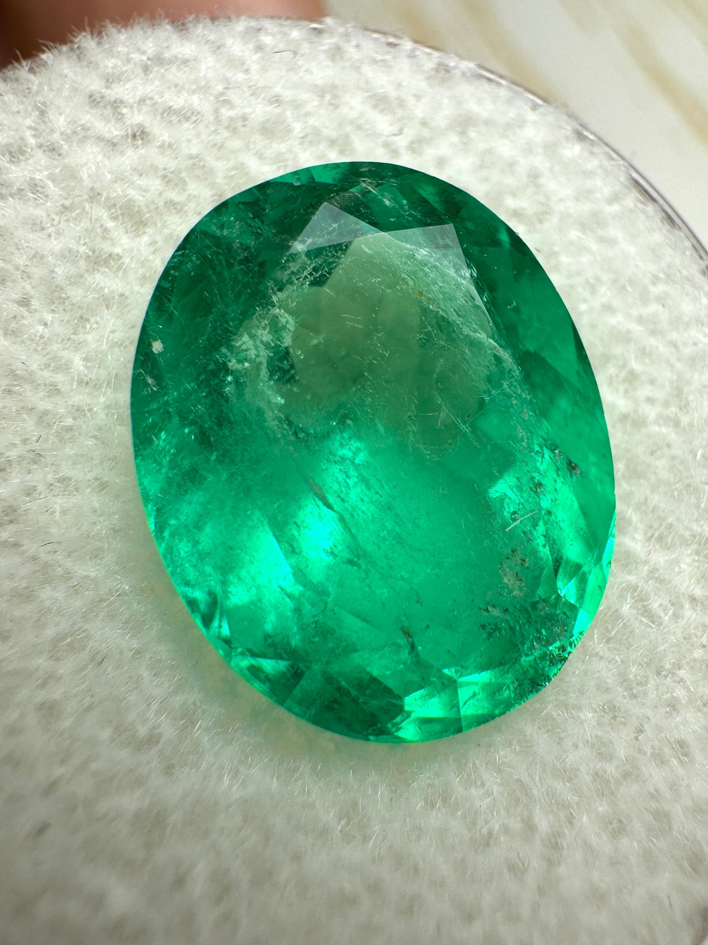 6.25 Carat 13.5x11mm Muzo Yellowish Green Natural Loose Colombian Emerald Oval Cut Gemstone for Jewelry Making, Engagement Rings & Luxury Gifts