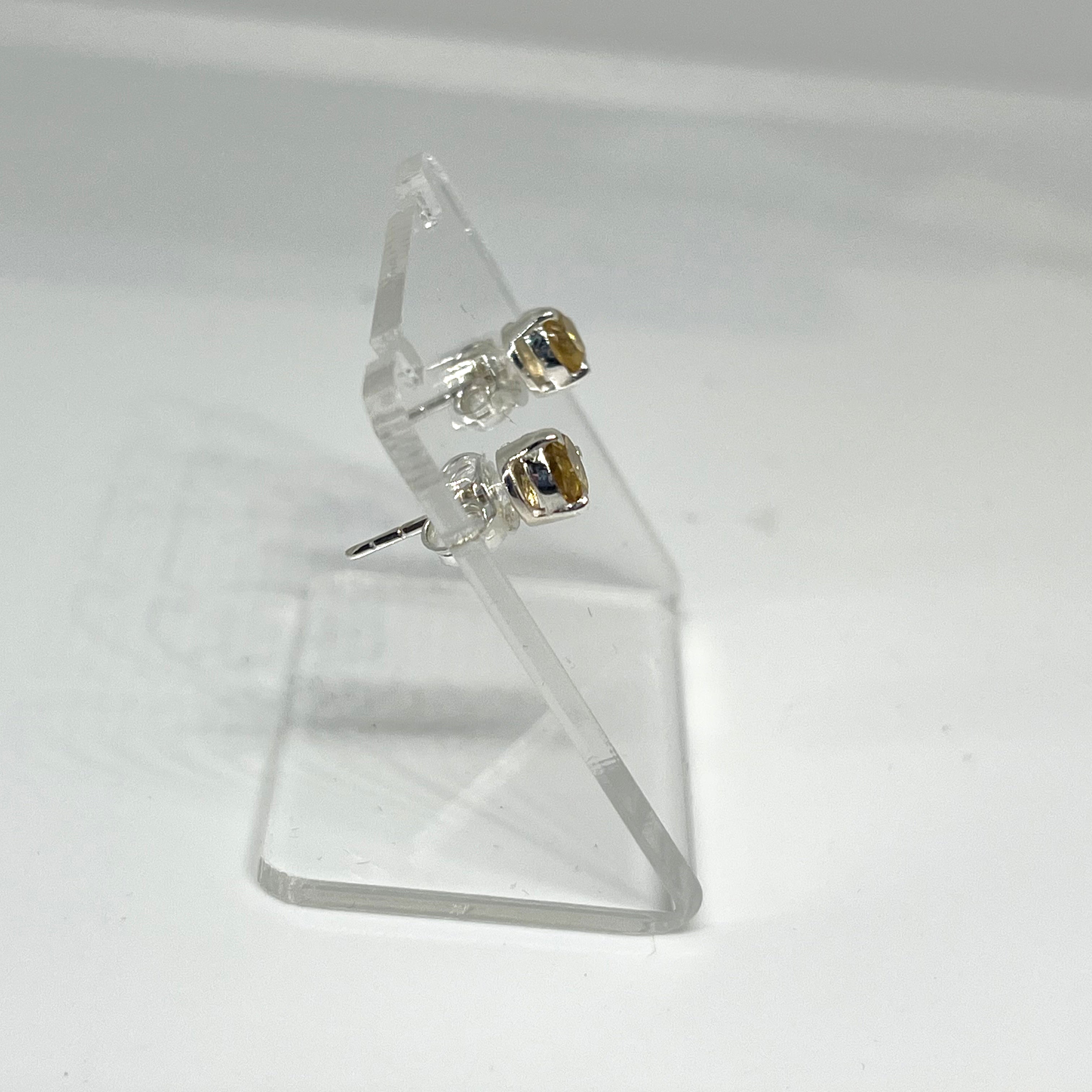 5mm Round Faceted Gemstone Stud Earrings - 3 Prong Set (PSE005) | Elegant & Durable for Daily Wear, Parties & Gifts