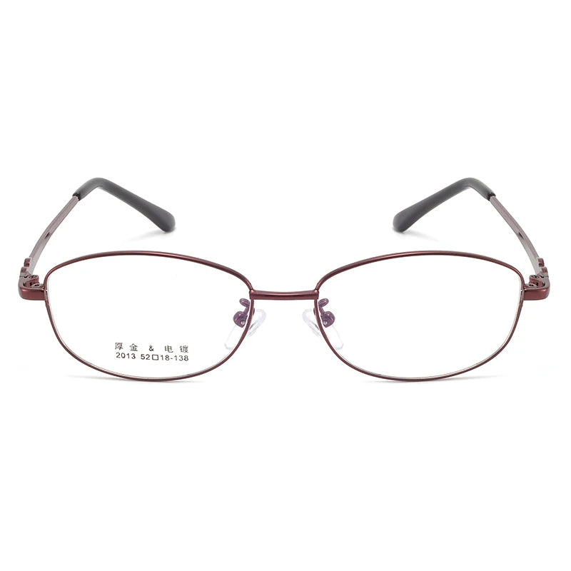 Bclear Women's Full Rim Oval Alloy Eyeglasses - Lightweight Metal Frame Glasses for Women, Trendy Oval Shape, My2013 Collection - Perfect for Office, Reading & Everyday Fashion