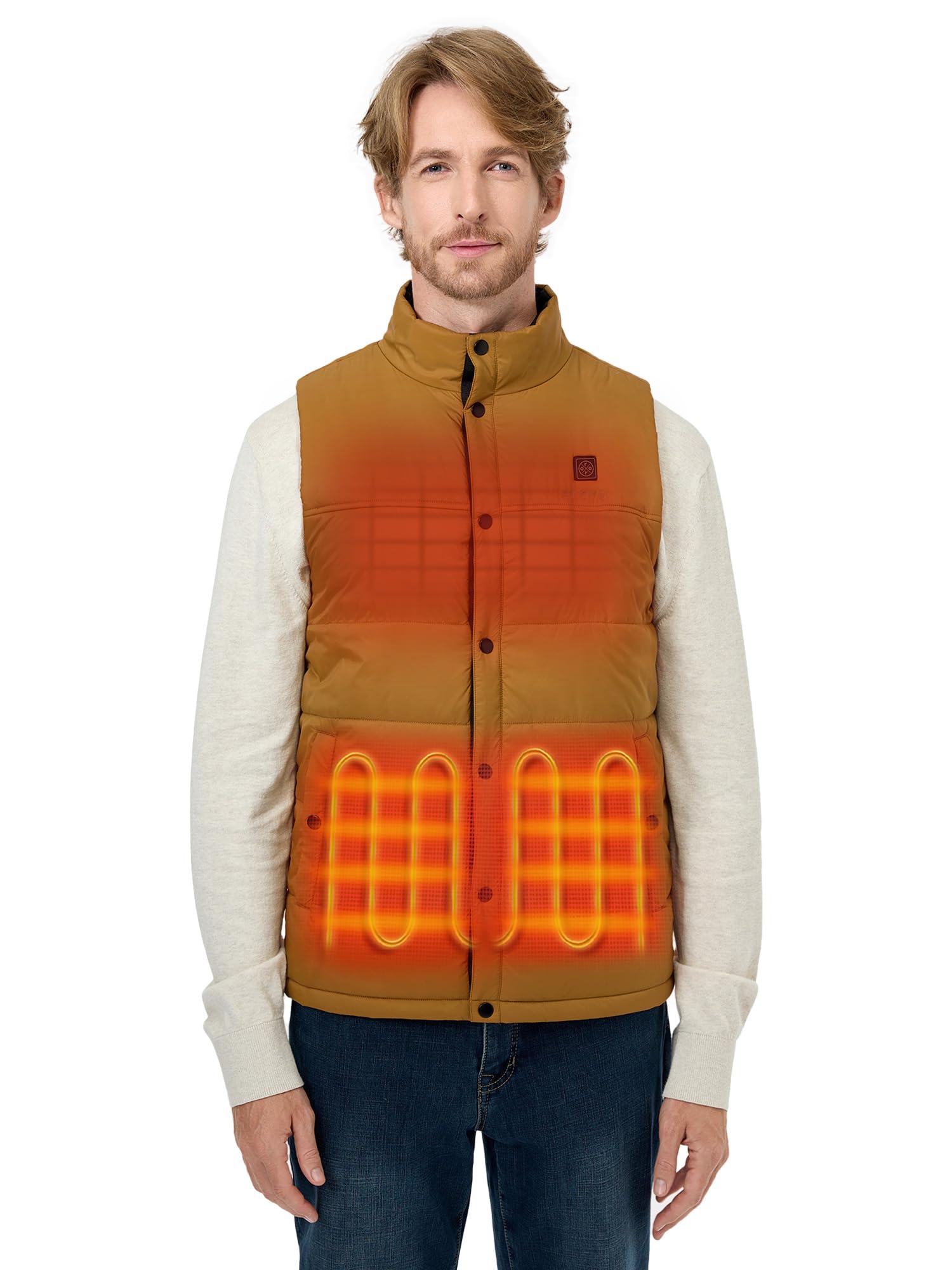 ORORO Men's Heated Vest - Lightweight Puffer Jacket with Rechargeable Battery Pack for Cold Weather (Charger Not Included) | Perfect for Outdoor Work, Winter Sports & Daily Commute