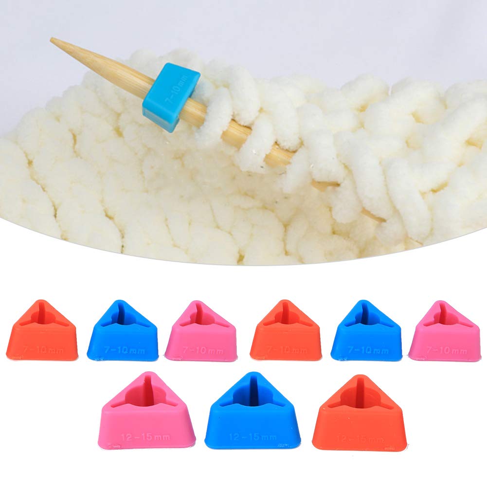 Triangular Knitting Needles Tips - Silicone Knit Point Protectors for Crochet & Sewing | Needle Protector Accessories for Yarn Projects | Compact Knitting Tools for Hats, Scarves & DIY Crafts