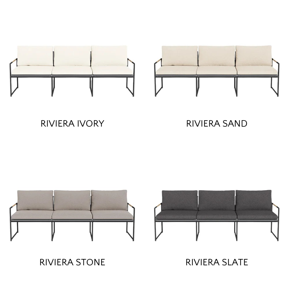 Breeze Aluminum Outdoor 3-Seat Sofa Set - Patio, Garden & Poolside Lounge Furniture for Relaxing Outdoors