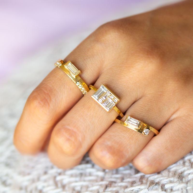 Diamond Accent Ring for Women - Elegant Stackable Band for Everyday Wear & Special Occasions