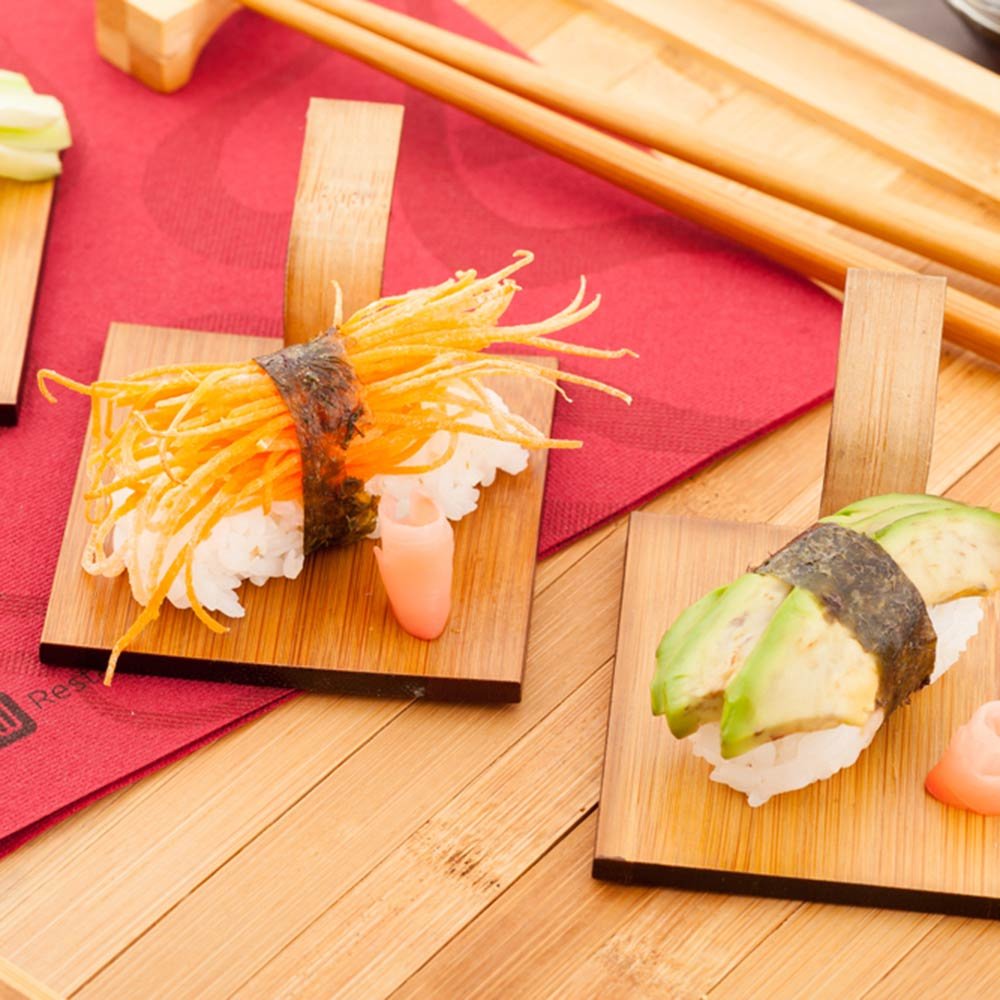 100-Pack 3 Inch Disposable Bamboo Serving Plates with Handle - Eco-Friendly Square Wooden Appetizer Trays for Cakes, Cheeses, Pastries & Snacks | Perfect for Parties, Catering & Restaurants