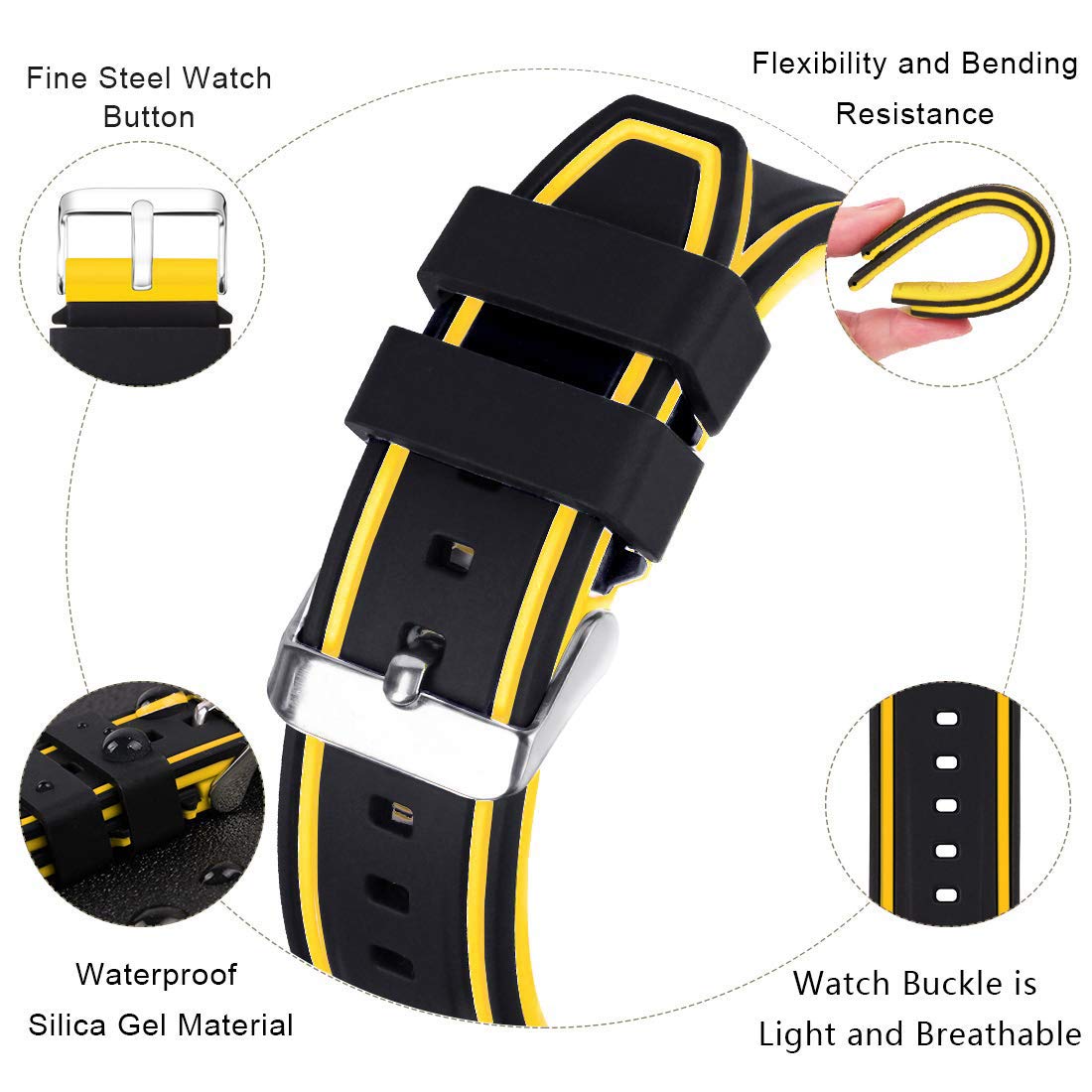 Compatible with Apple Watch Bands 49mm 42mm - Silicone Sport Strap for iWatch Series 10/9/8/7/6/5/4/3 Ultra 2 SE - Durable Rubber Watch Band for Men Women - Perfect for Swimming, Workout & Daily Wear