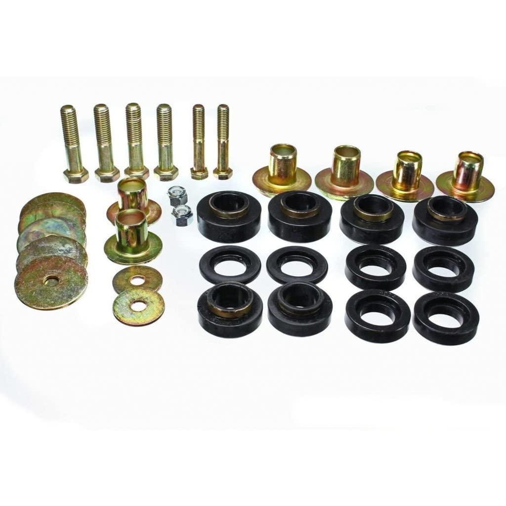 Energy Suspension Body Mounts Set for 1976-1981 Pontiac Firebird - Black Polyurethane Bushings (3.4144G) | Improved Ride Comfort & Vibration Reduction for Classic Muscle Car Restoration