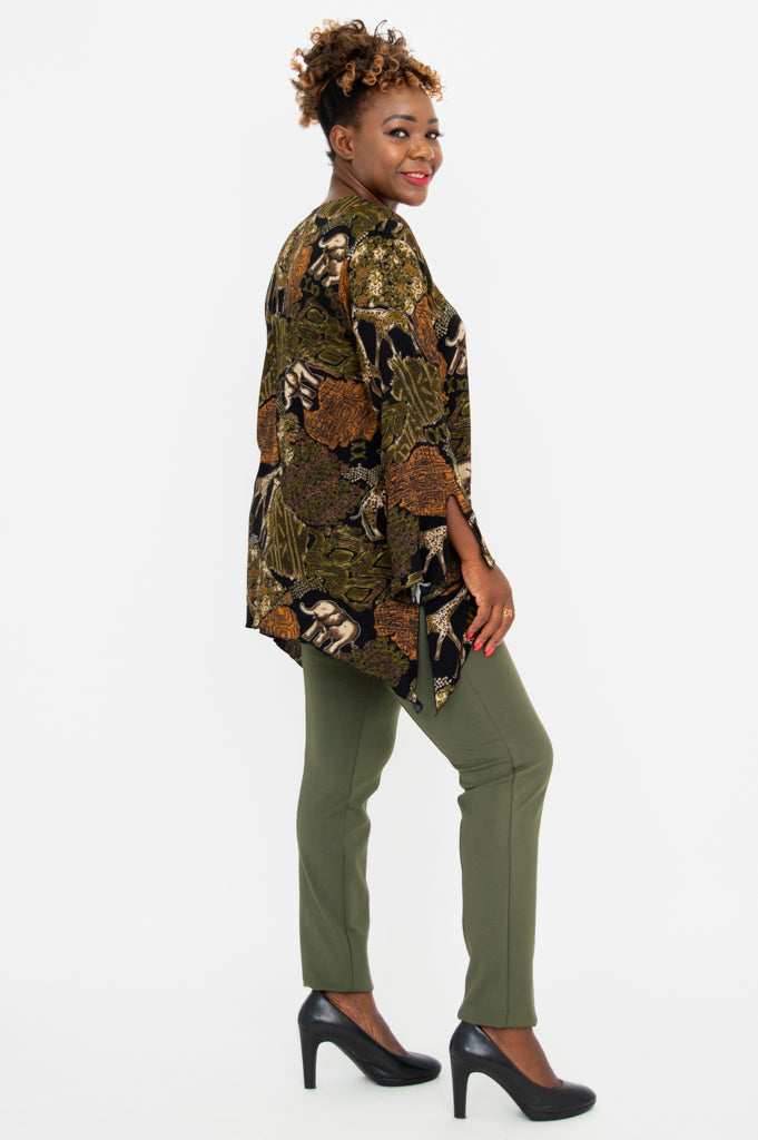 Dorothy Top with Elephant Print - Stylish Women's Blouse for Casual Wear & Summer Outfits