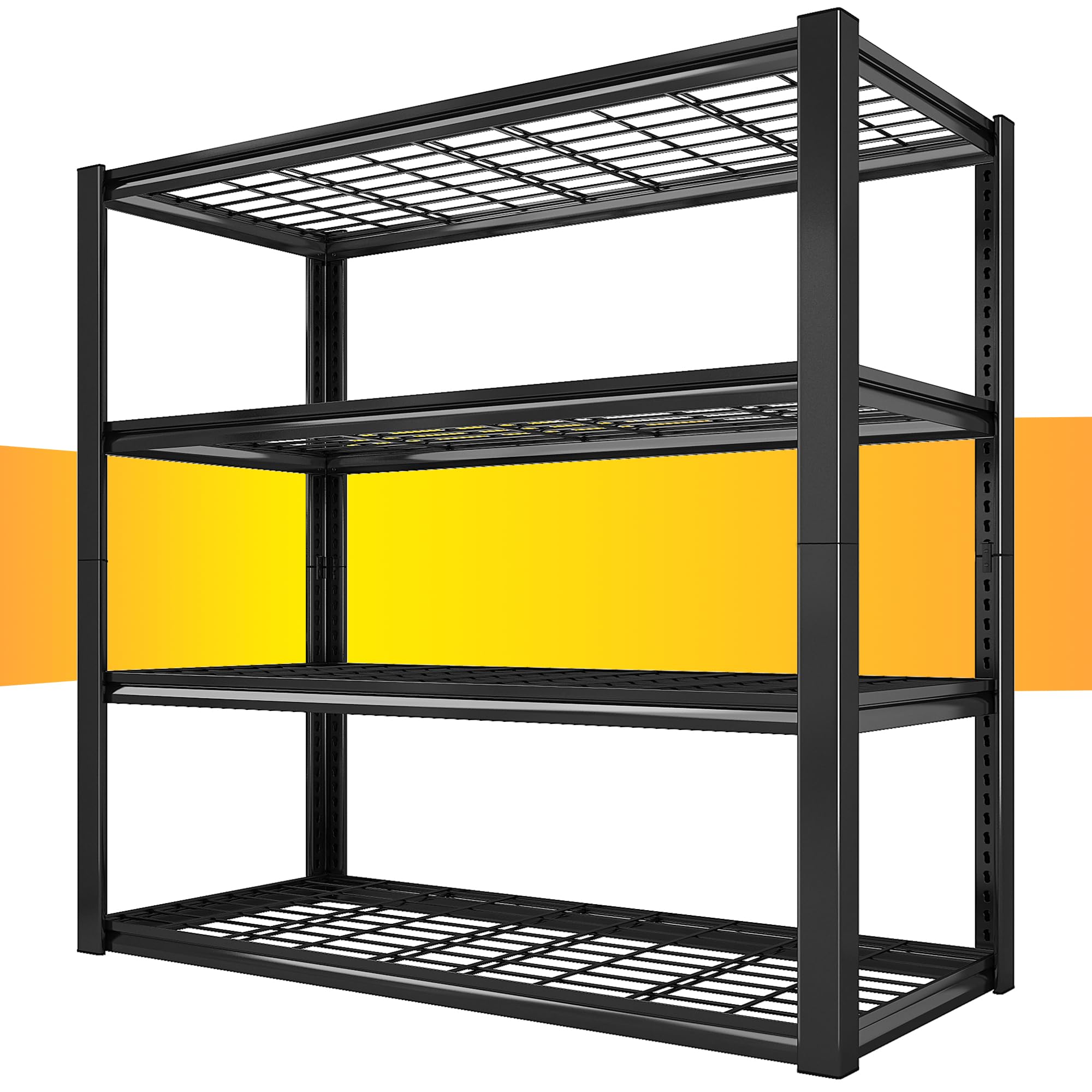 REIBII 40-Inch Wide Heavy Duty Metal Storage Shelves - 2200LBS Capacity Adjustable 4-Tier Industrial Shelving Unit for Garage, Warehouse, Basement - 40