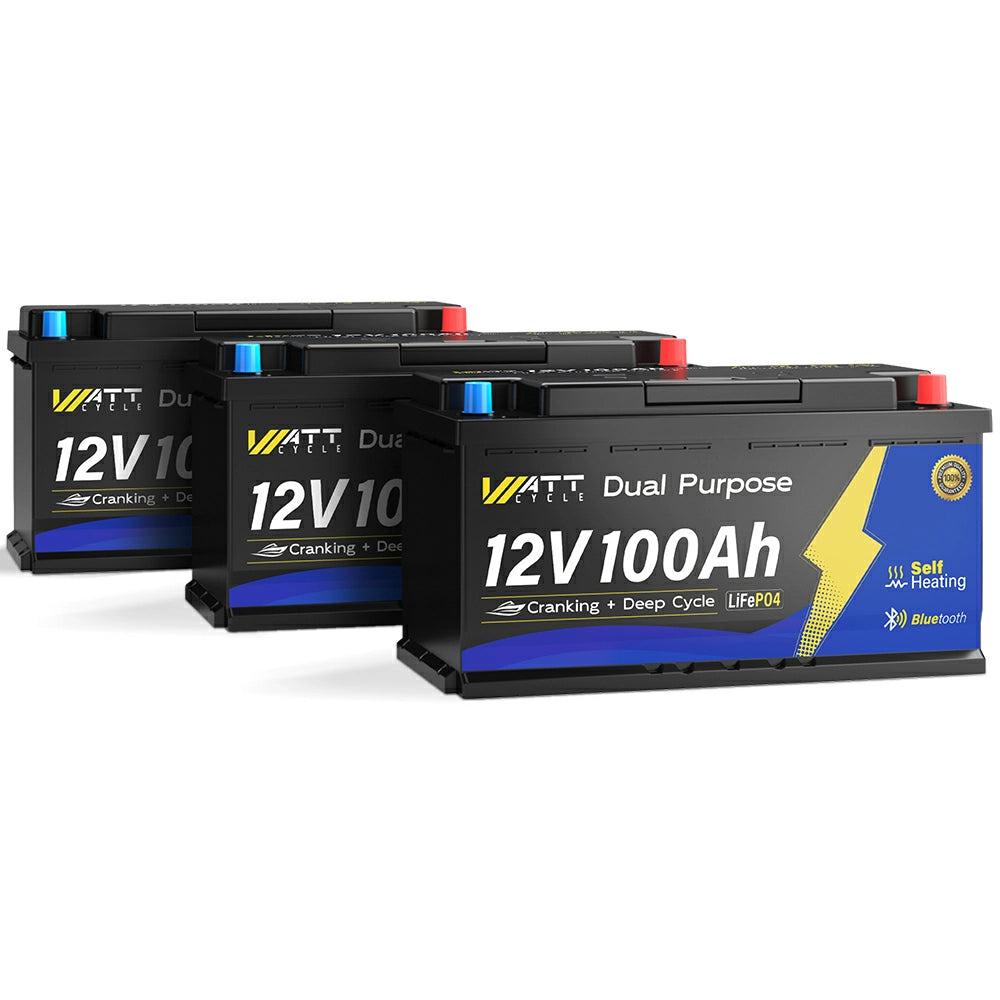 12V 100Ah LiFePO4 Deep Cycle Battery for Trolling Motors - Rechargeable Lithium Iron Phosphate Battery for Marine, RV, Solar & Off-Grid Power Systems