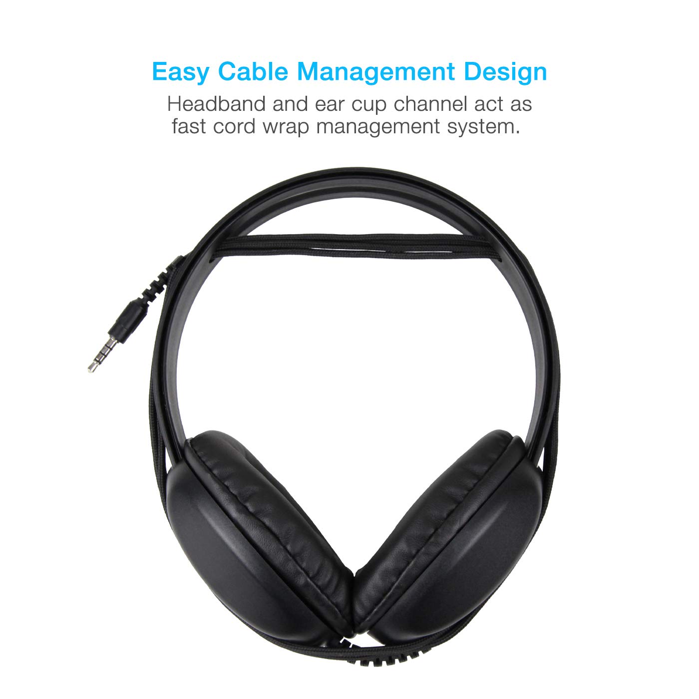 Cyber Acoustics Lightweight 3.5mm Headphones 20 Pack - Stereo Sound Wired Earbuds for Cell Phones, Tablets, Laptops, PCs & Macs (ACM-4004-20) - Perfect for School, Office, Call Centers & Travel
