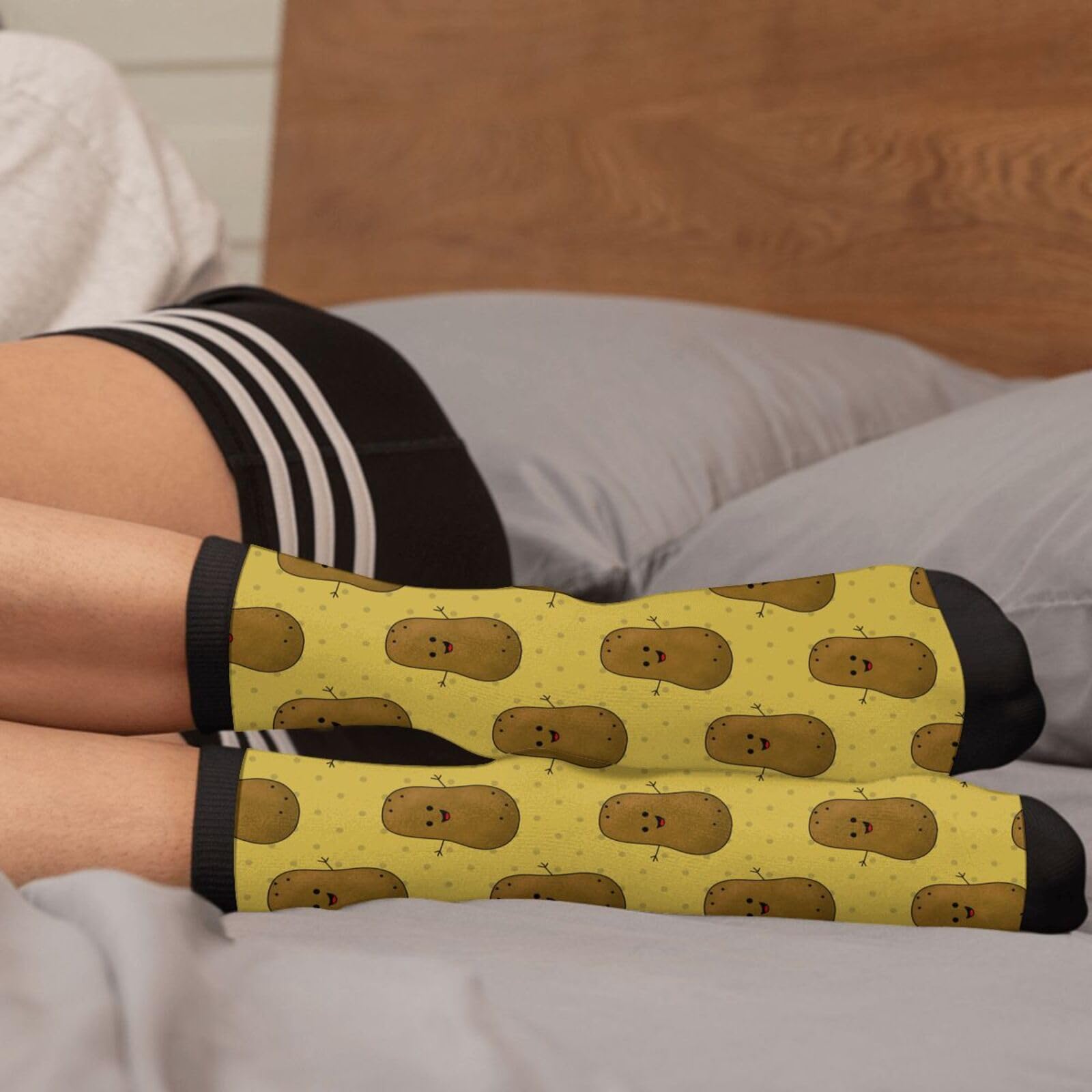 Funny Potato Novelty Socks for Men & Women - Crazy Unisex Crew Socks Gift - Perfect for Costume Parties, Gag Gifts, and Everyday Humor
