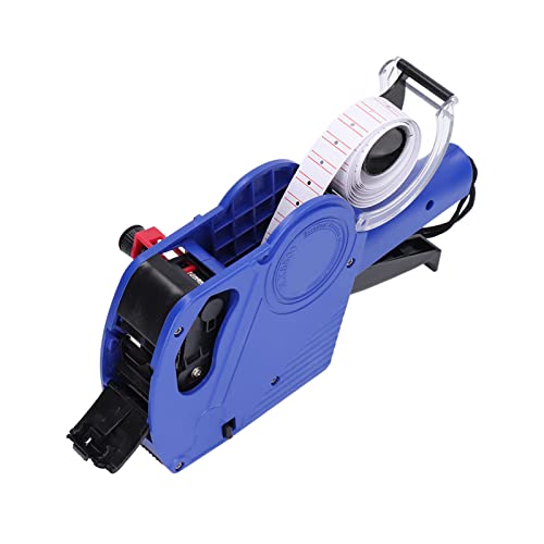 01 02 015 Multifunctional Manual Label Maker - 8-Digit Price Tagging Machine for Clothing Stores, Retail Shops & Warehouses - Easy to Use Plastic Label Printer (Blue) - Perfect for Organizing Inventory, Pricing Items & Product Labeling