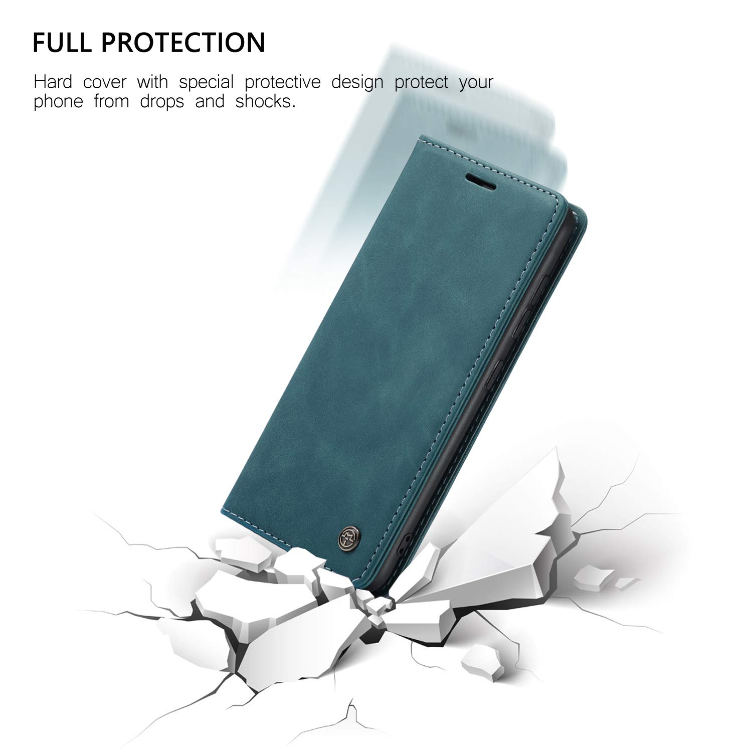 Samsung Galaxy A51 Wallet Case with Magnetic Stand - Book Style Leather Flip Cover with Card Slots & Kickstand - Protective Phone Case for Samsung Galaxy A51 6.5 Inch (Blue) - Perfect for Work, Travel & Daily Use