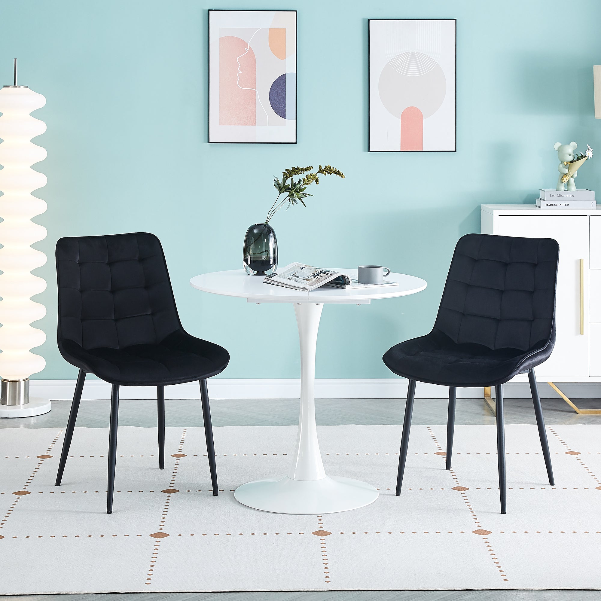 Modern Black Dining Chairs Set of 2 - Contemporary Style with Easy Assembly for Restaurants, Cafes, Offices & Living Rooms - Perfect for Home Dining & Commercial Spaces