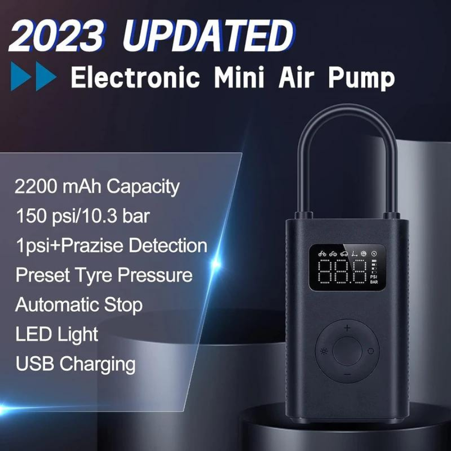 Xiaomi Portable Electric Air Compressor 2 - Fast Inflator for Car Tires, Bikes, Balls & Inflatables | Compact & Lightweight Design | Perfect for Travel, Camping & Emergency Use