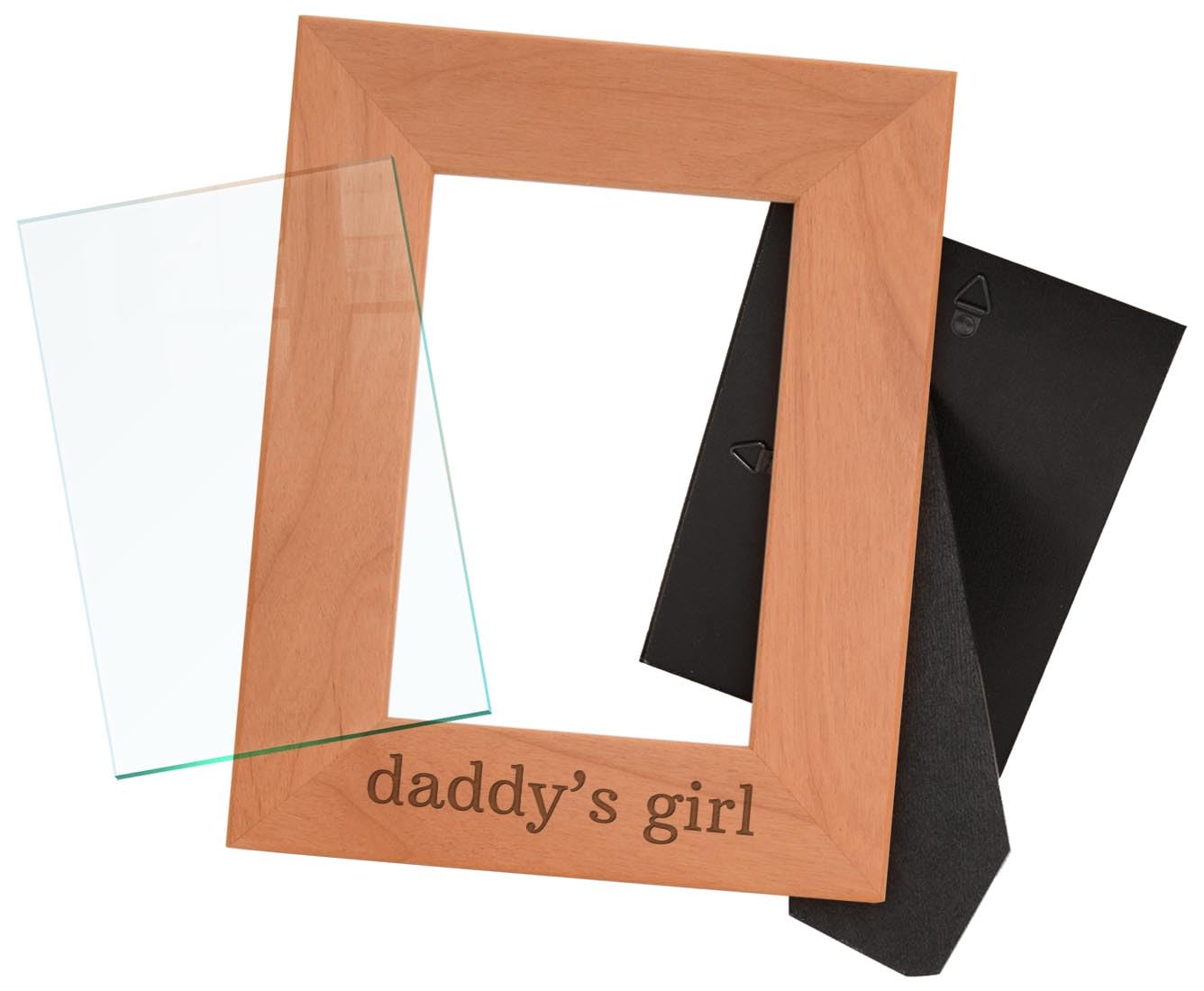 Personalized Wooden Picture Frame for Dad - Custom Engraved 4x6 Portrait Gift for Father's Day, Daddy's Girl & Baby Daughter - Perfect for Home Decor, Office Desk & Special Occasions