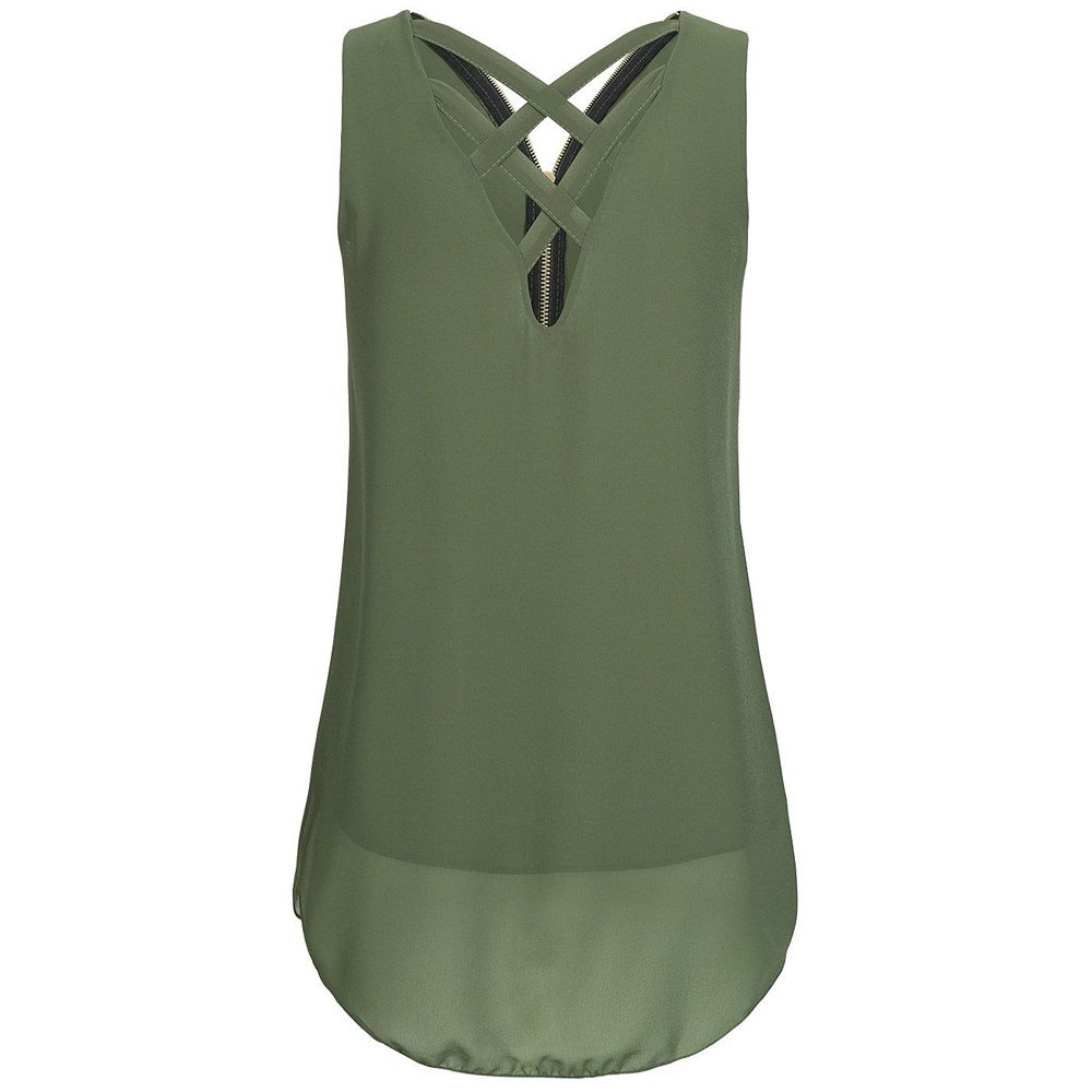 Women's Summer Fashion Sleeveless V-Neck Tunic T-Shirt - Casual Dressy Tank Tops for Women | Perfect for Beach Outings, Vacation Wear & Everyday Comfort