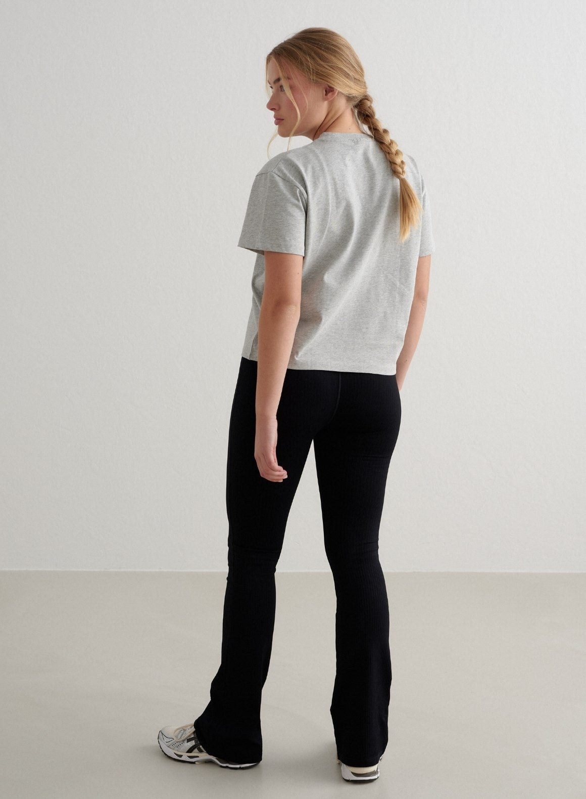 Grey Melange Varsity Boxy T-Shirt for Men - Casual Streetwear Style for Everyday Wear & Outfits