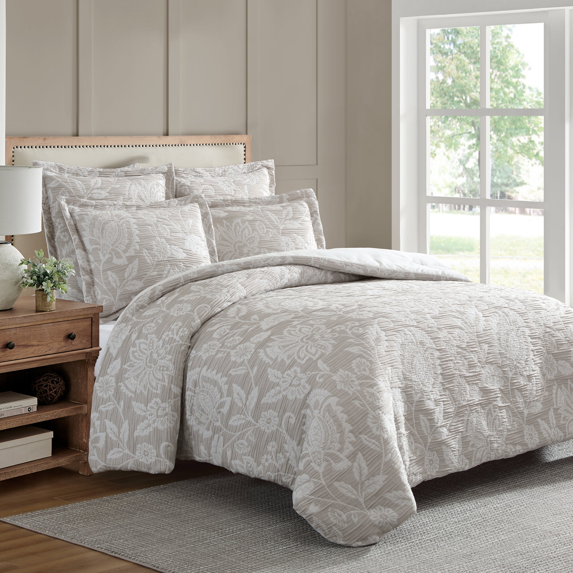 Premium Sarrah Natural Comforter Set - 100% Organic Cotton Bedding, Breathable & Hypoallergenic - Perfect for Master Bedroom, Guest Room & Cozy Home Decor