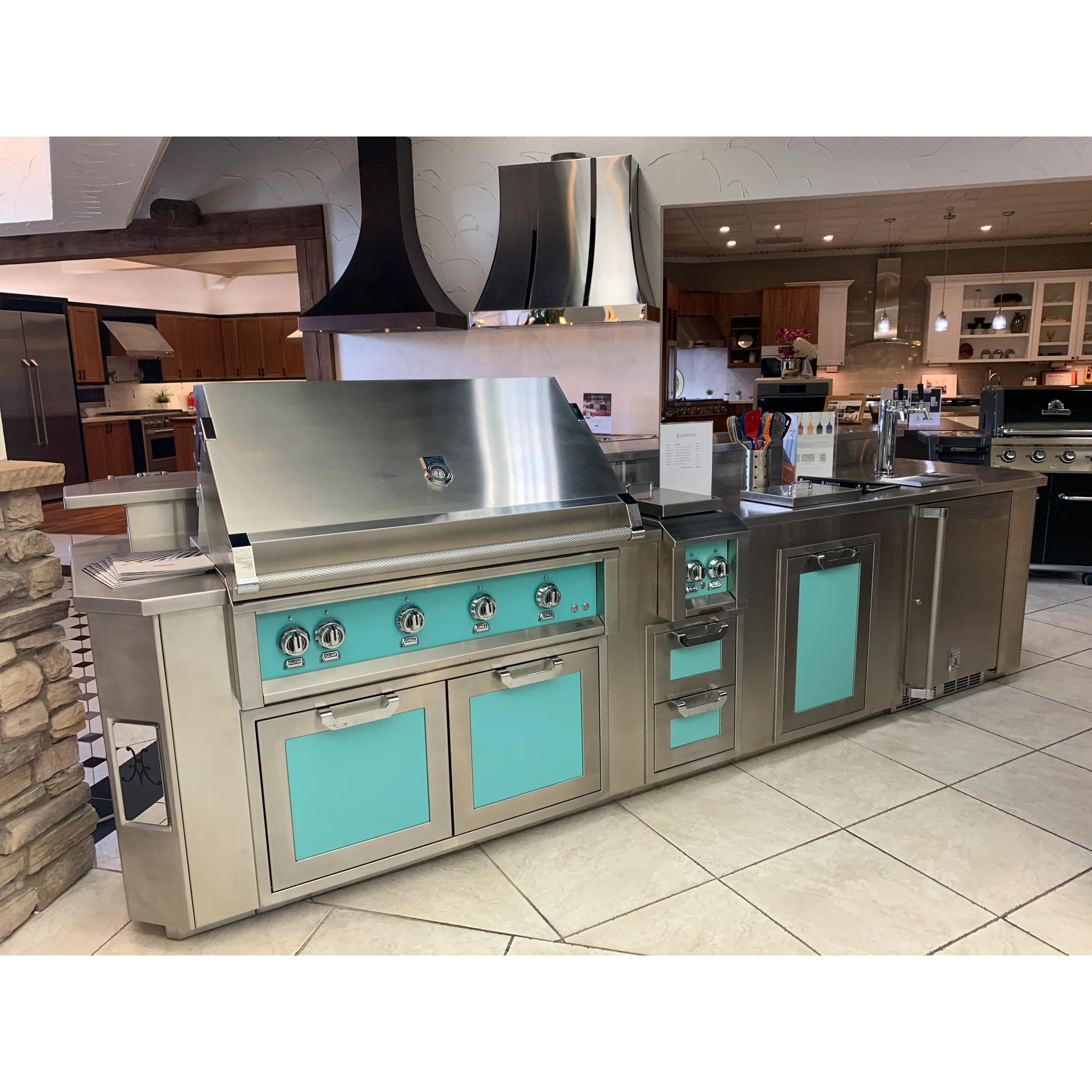 Hestan GES12 12 Ft. GE Series Kitchen Island with Side Burner Cutout - Premium Stainless Steel Commercial Island for Restaurants, Catering & Home Kitchens